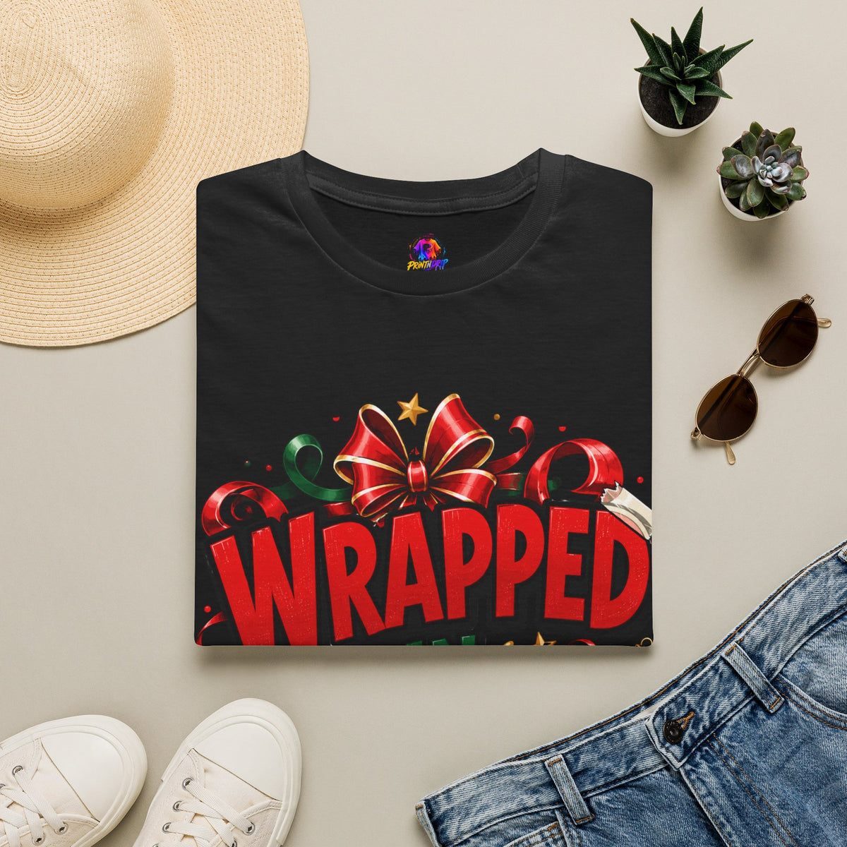 T-Shirt — "Wrapped in Chaos" Holiday Graphic Tee