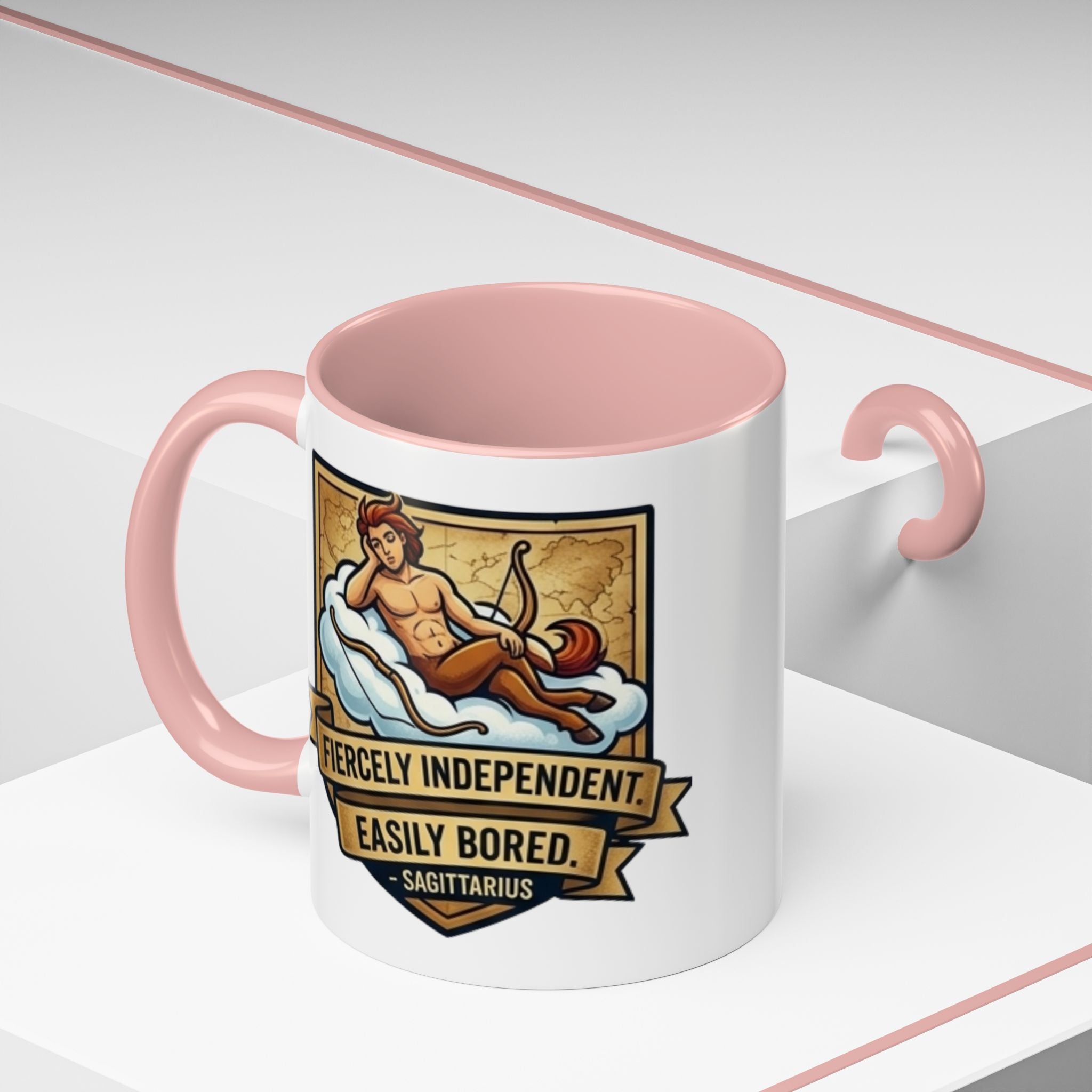 Sagittarius Coffee Mug — "Fiercely Independent, Easily Bored" Zodiac Accent Mug (11/15 oz)