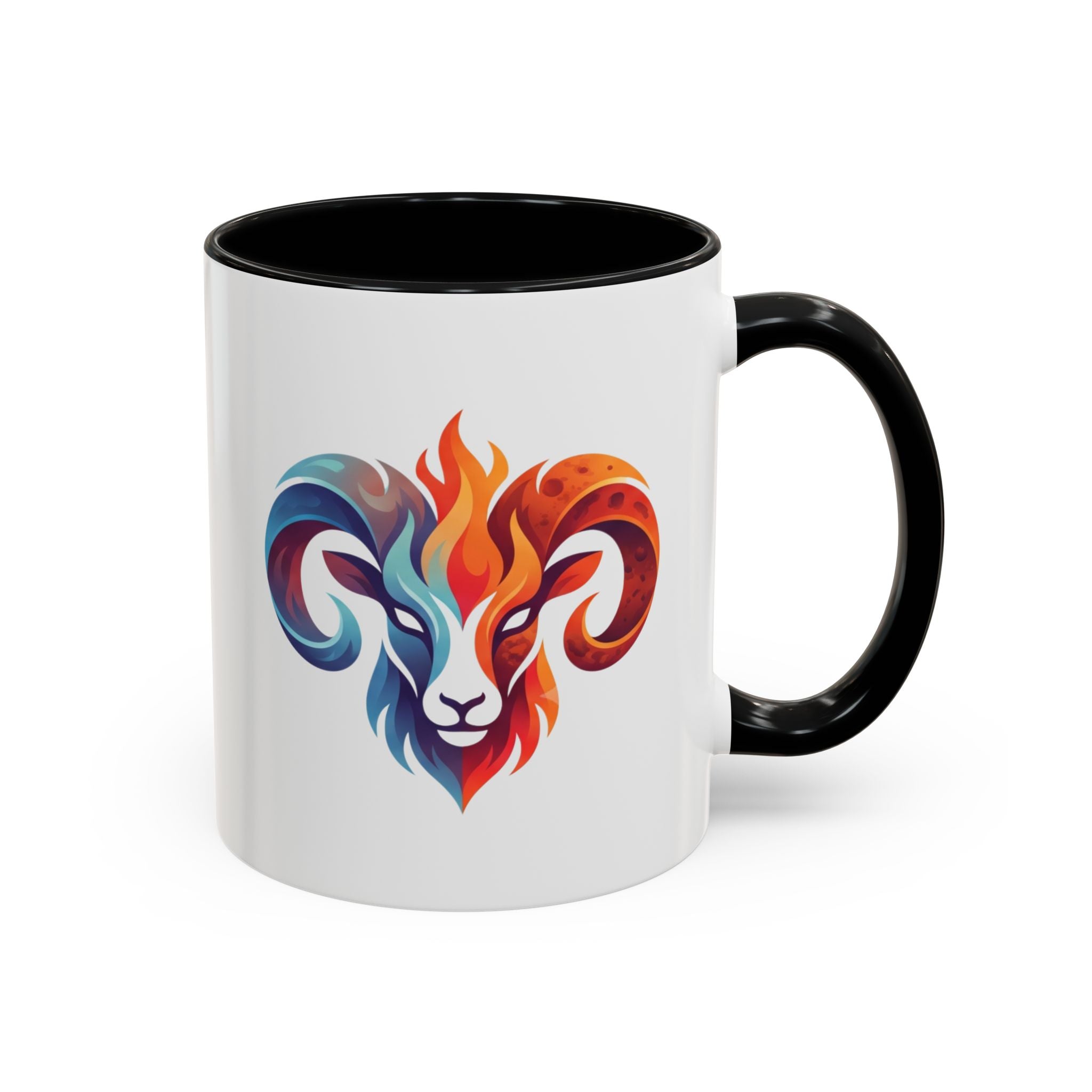 Aries Ram Heart Coffee Mug – Colorful Zodiac Accent Mug