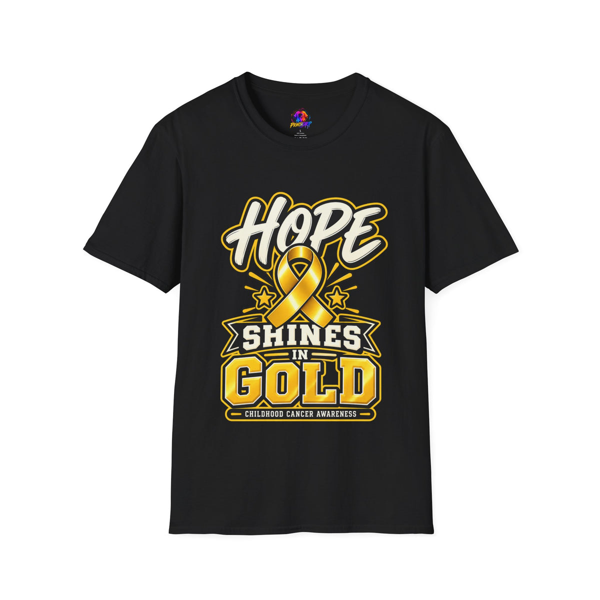 Hope Shines in Gold T-Shirt — Childhood Cancer Awareness Tee