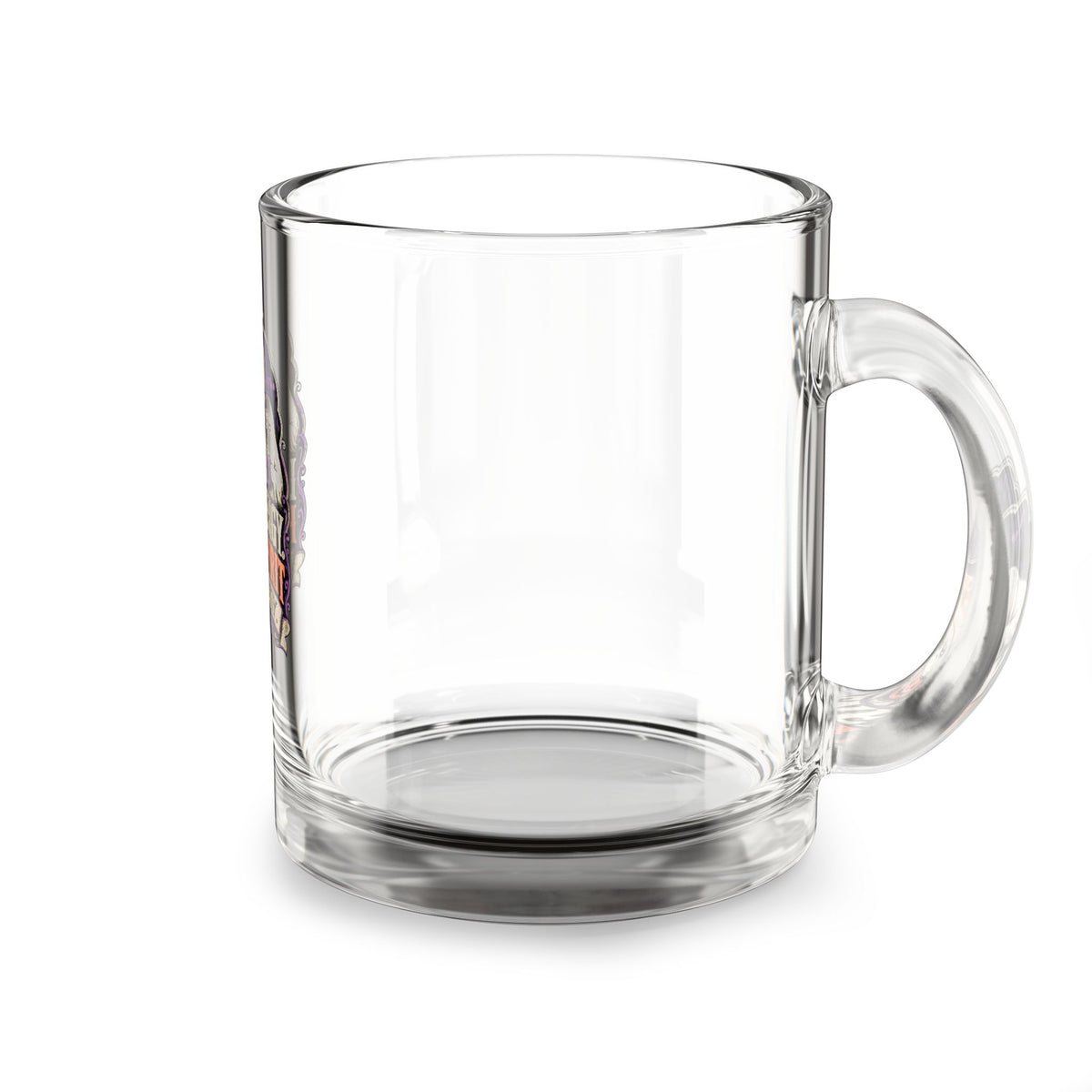 Halloween Glass Mug 10 oz  Glass Mug — Low Energy High Spirit Halloween Ghost Coffee Cup (10 oz)