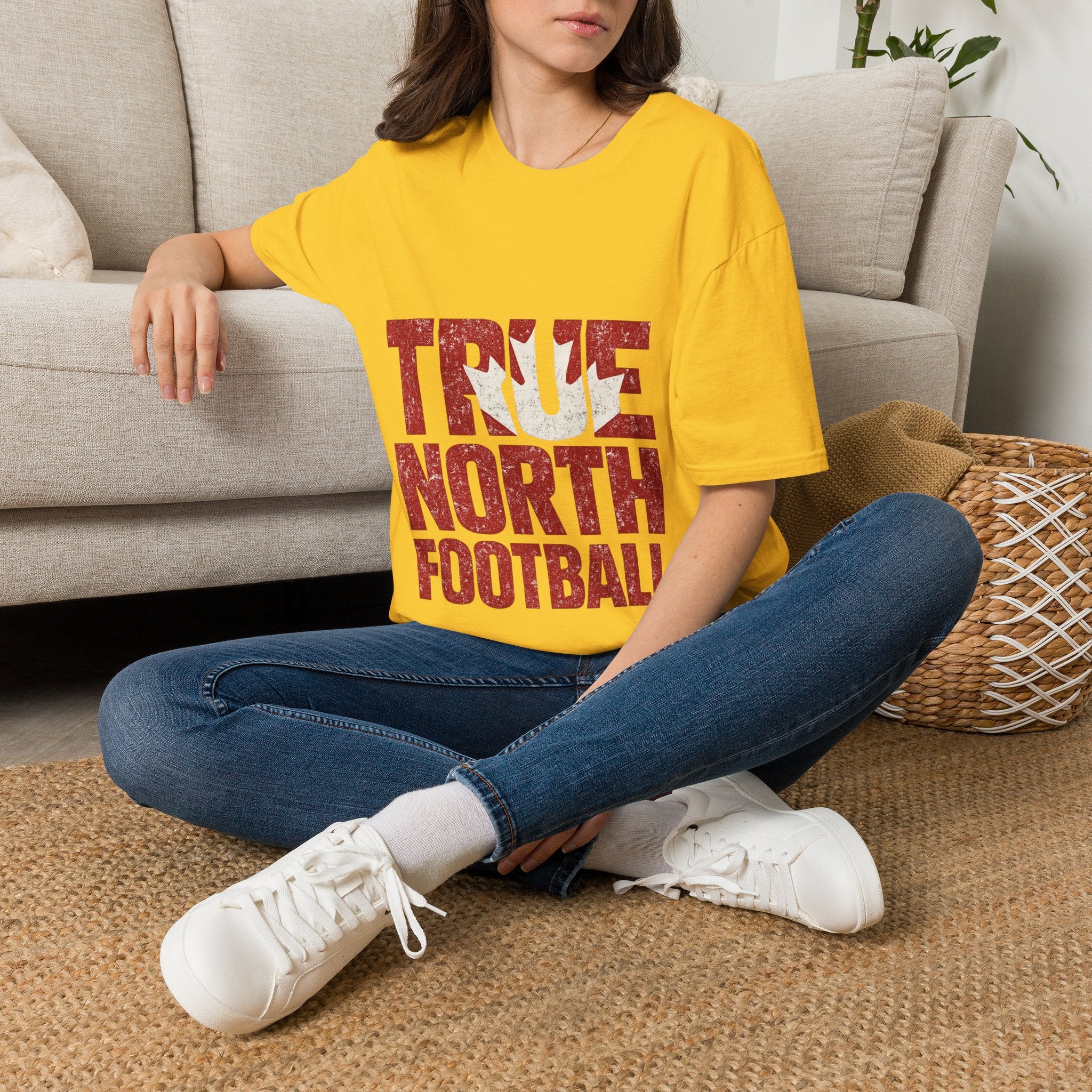 Canada True North Football T-Shirt — Vintage Canadian Leafs Sports Tee