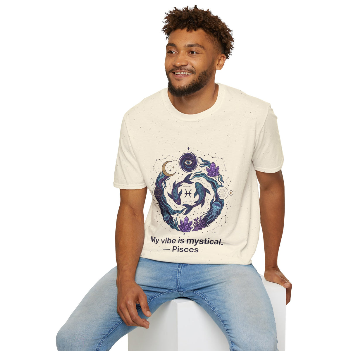 Pisces Mystic Vibes T-Shirt — Astrology Zodiac Tee with 'My vibe is mystical'