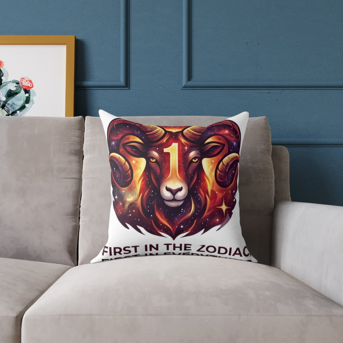 Aries Zodiac Pillow First In The Zodiac First In Everything Square Poly Canvas Pillow