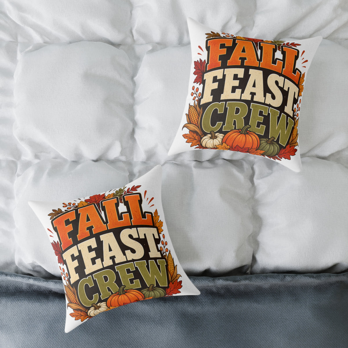 Thanksgiving Fall Feast Crew Pillow - Thanksgiving Decorative Throw Cushion