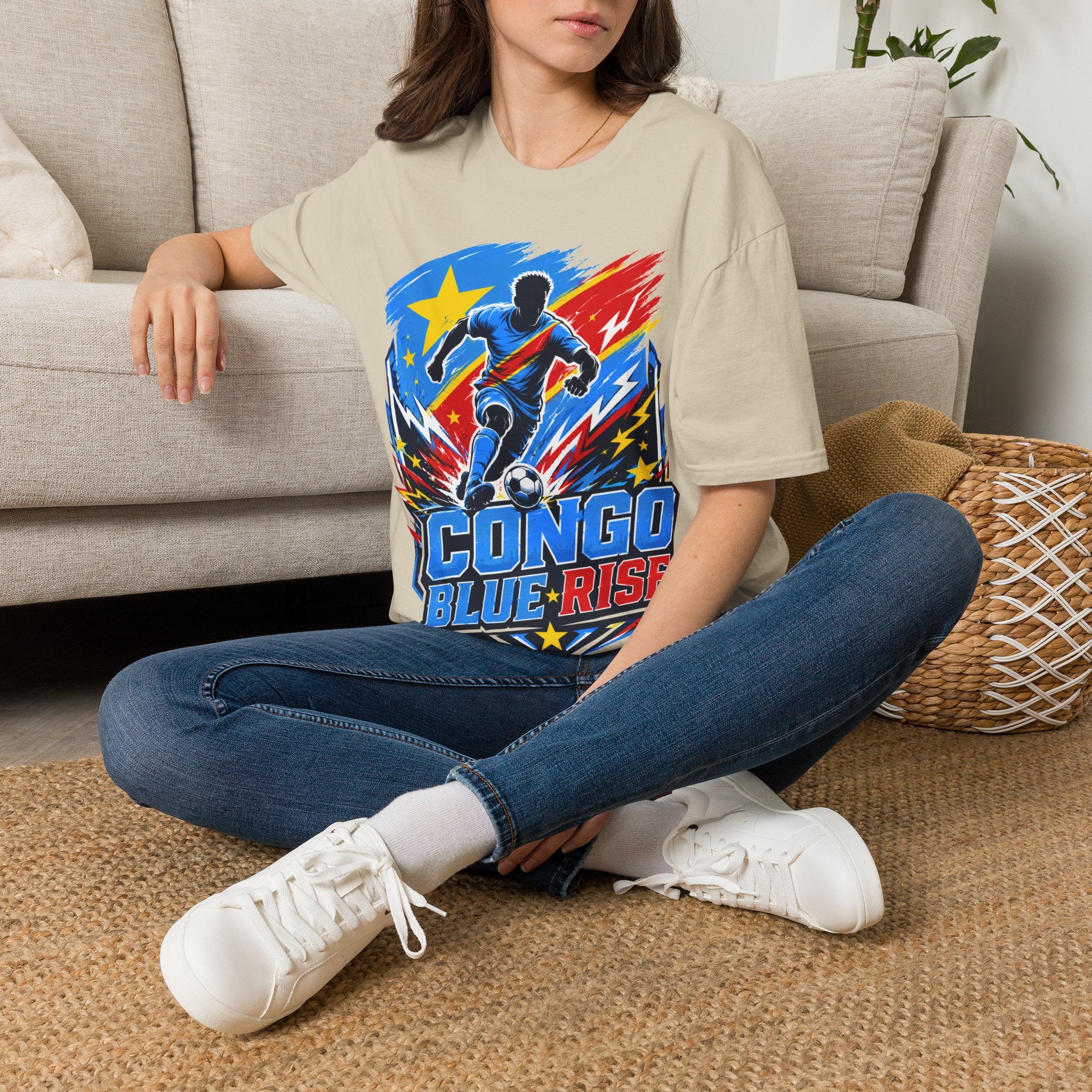 Congo Soccer T-Shirt — Congo Blue Rise Football Fan Tee