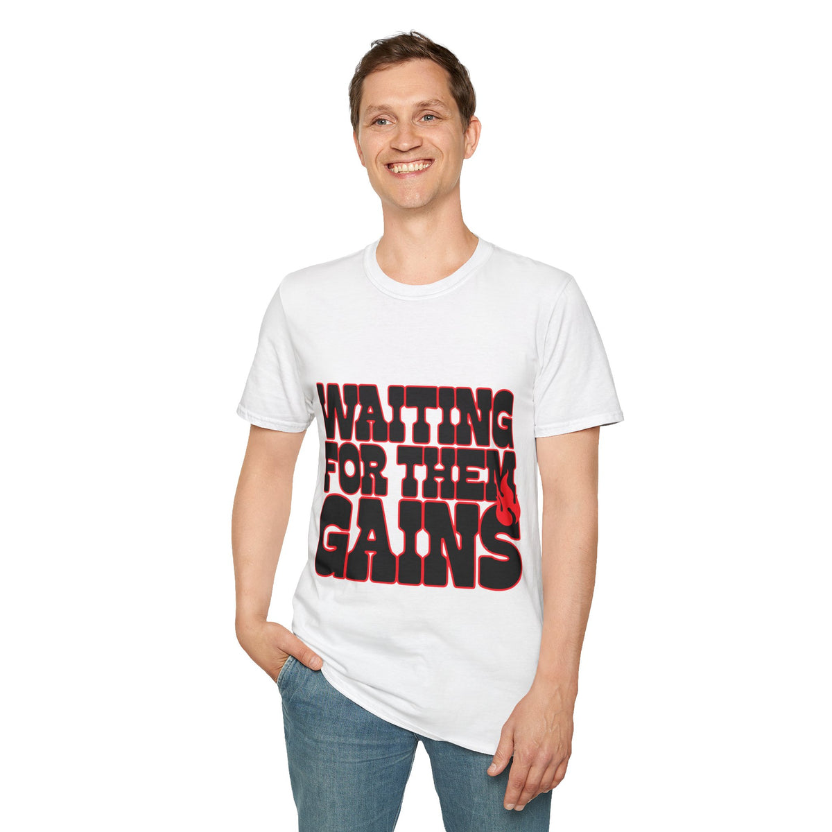 "Waiting For Them Gains" Funny Gym Tee | Red Boxing Gloves Workout T-Shirt - Trending Now - September 2026