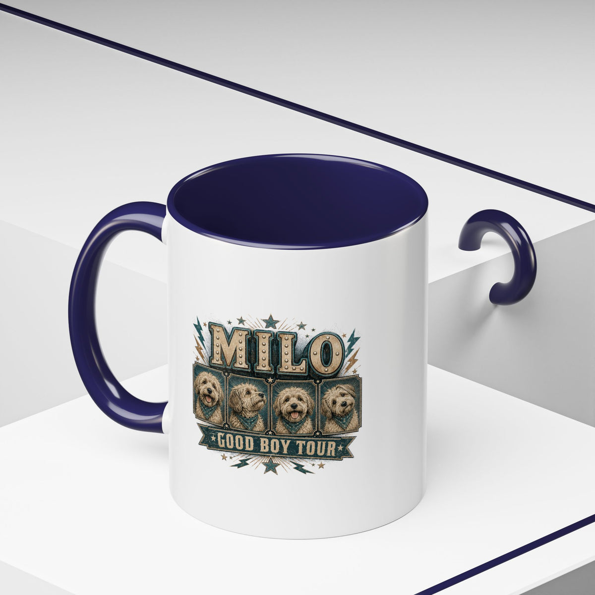 Milo Bailey Dog Dad Mom Milo 'Good Boy Tour' Accent Coffee Mug — Personalized Dog Lover Gift