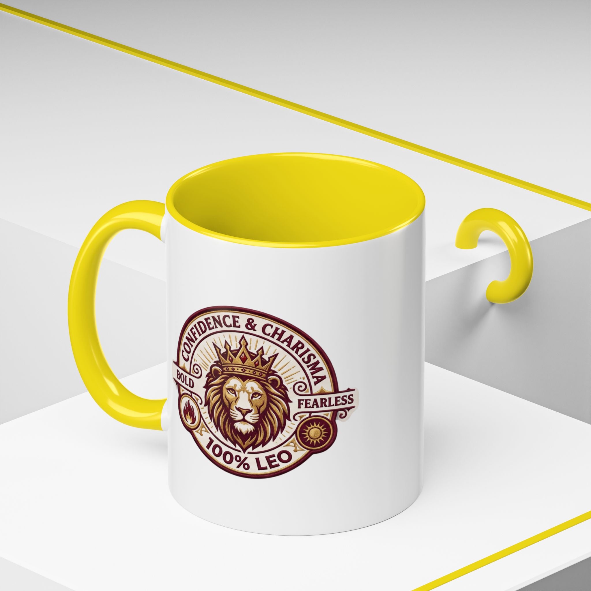 Leo Zodiac Coffee Mug — '100% Leo' Lion Design, Confidence & Charisma Gift