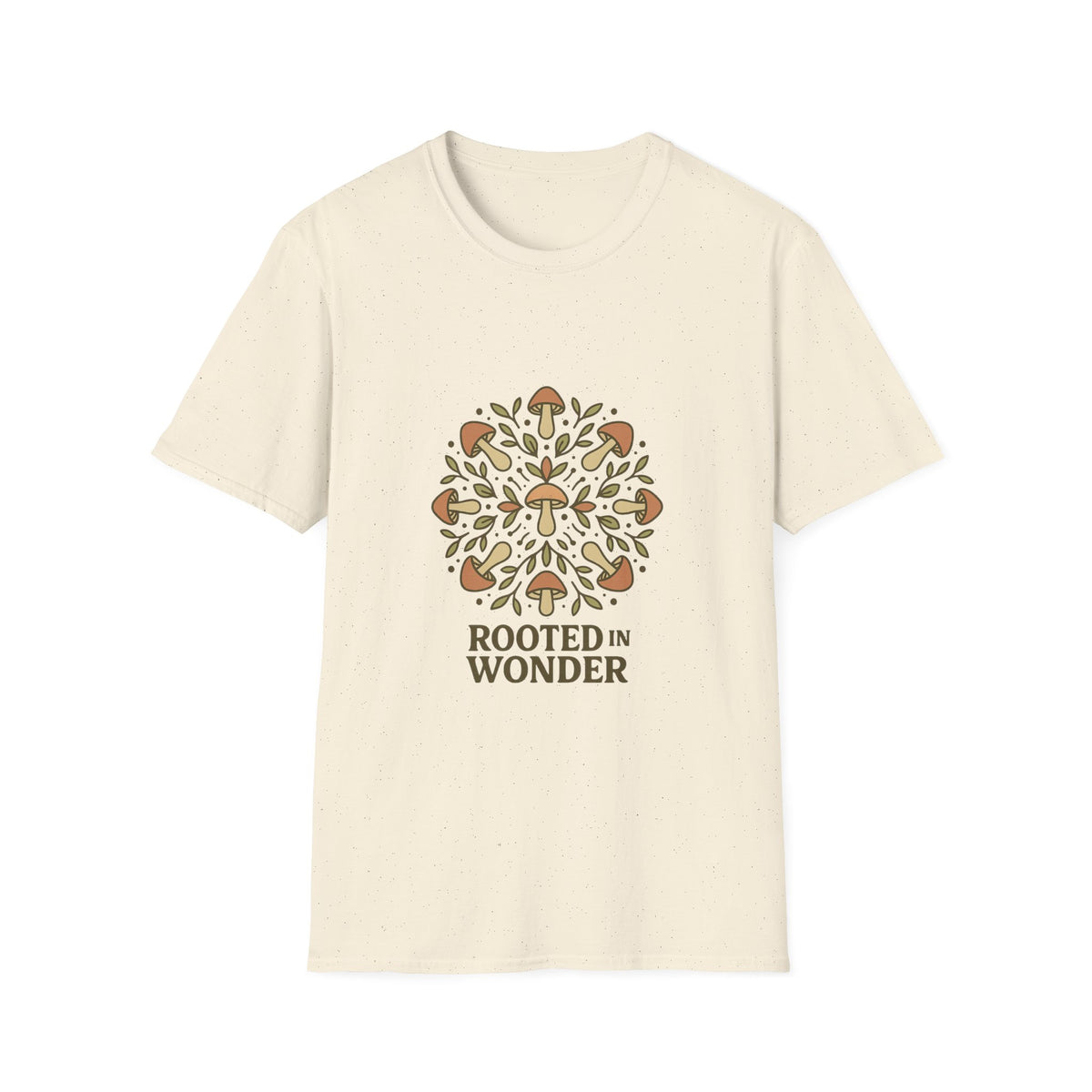 Mushroom Mandala T-Shirt — "Rooted in Wonder" Botanical Graphic Tee