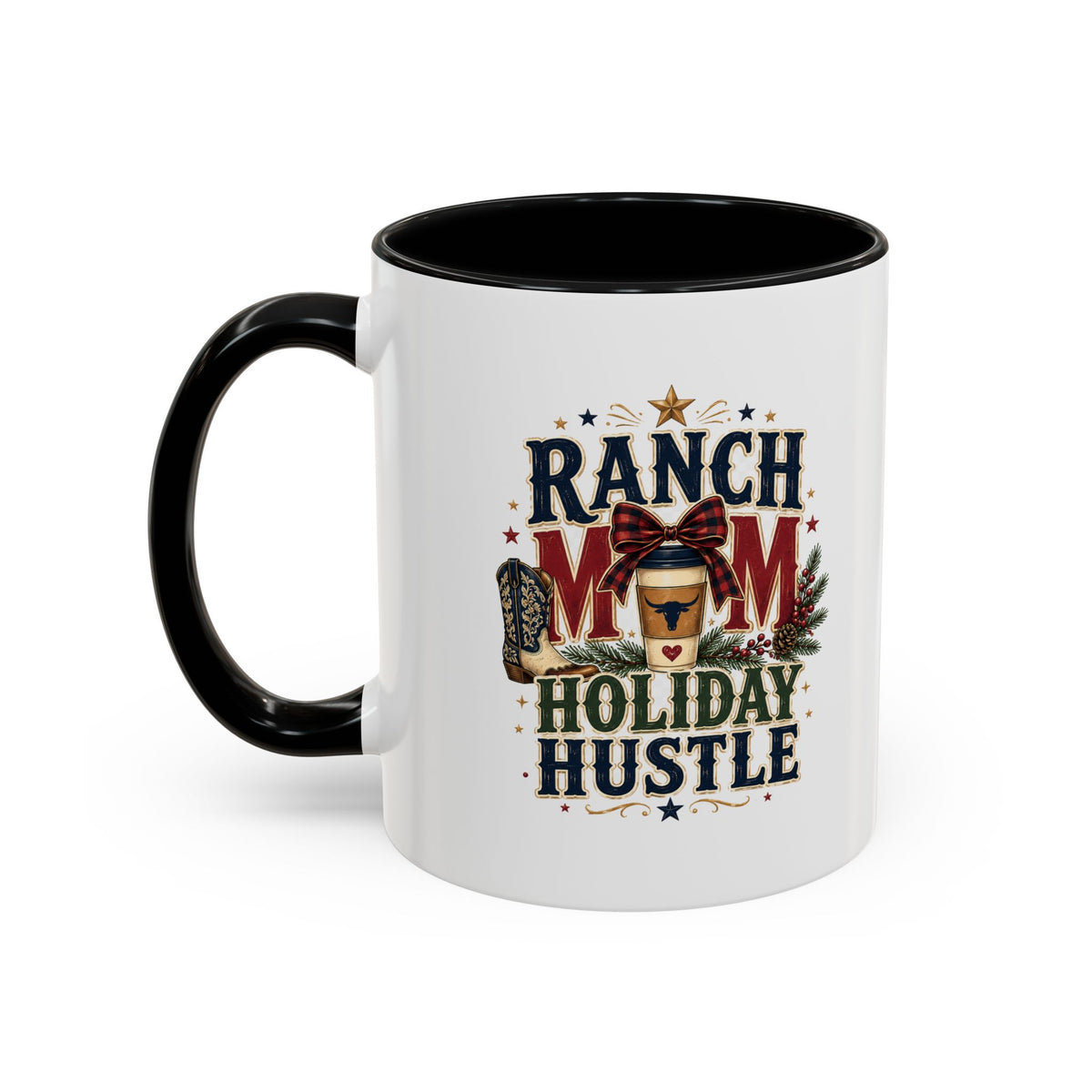 Modern Day Christmas Ranch Mom Holiday Hustle Accent Coffee Mug