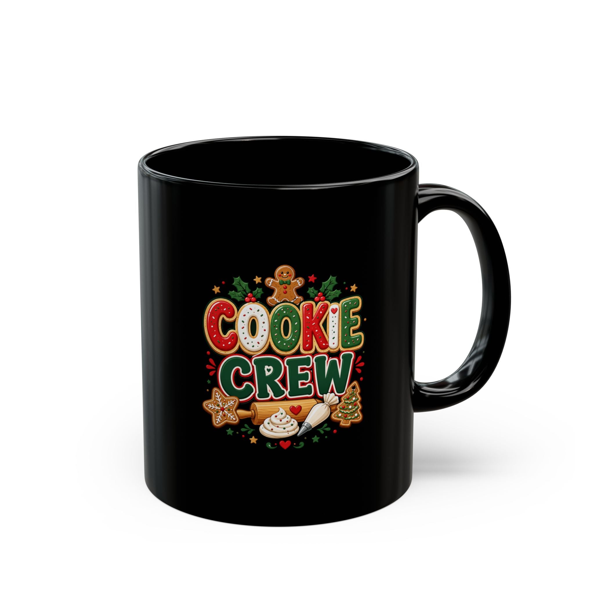 Cookie Crew Mug — Festive Holiday Black Coffee Cup