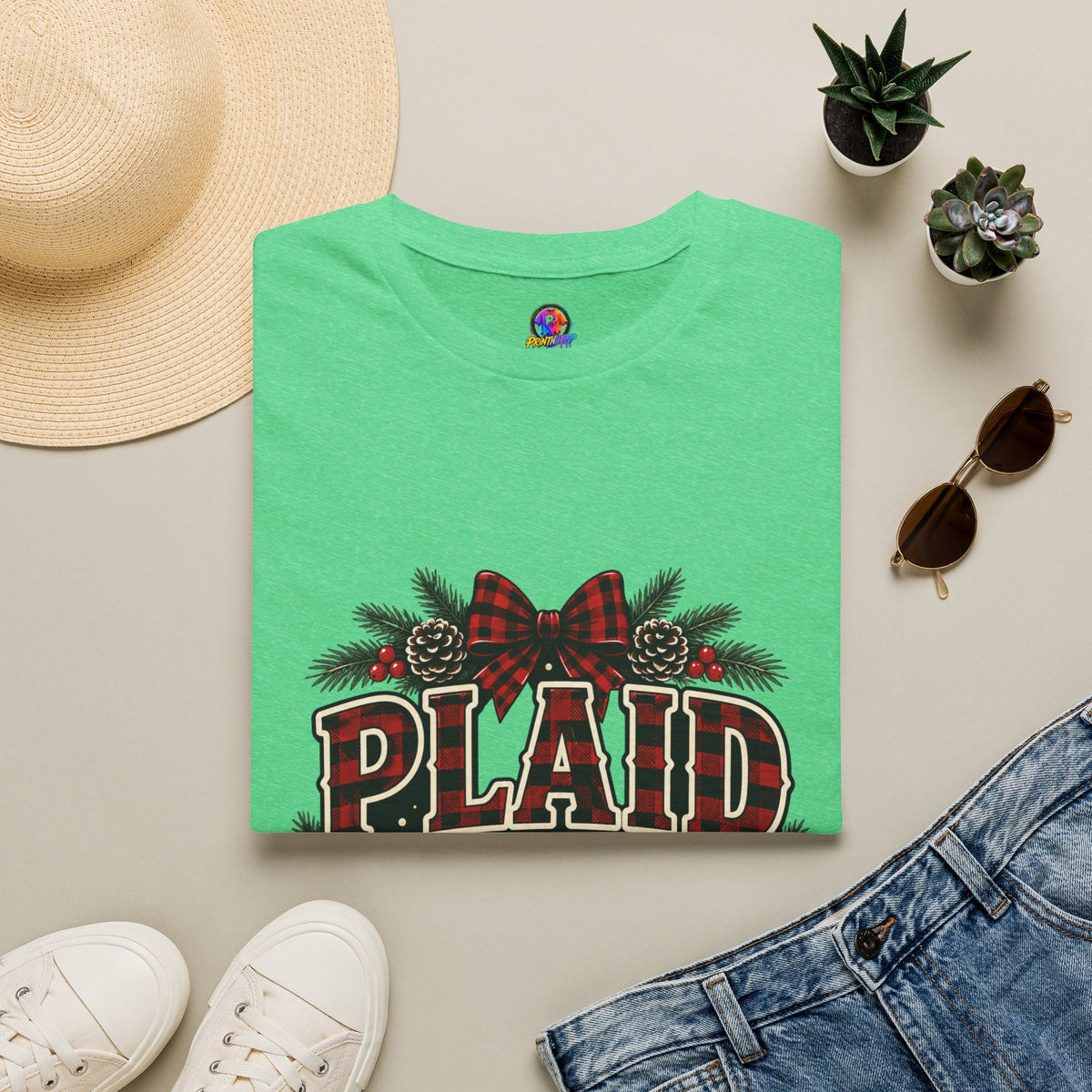 Plaid and Merry Christmas T-Shirt