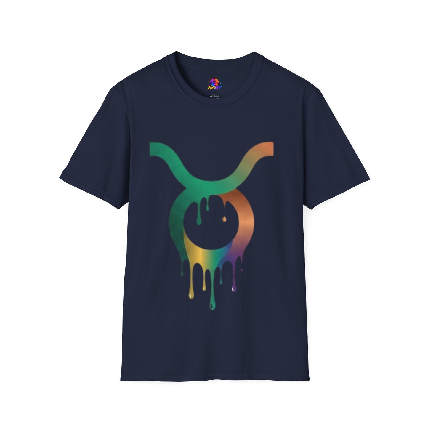 Taurus Drip Graphic Tee — Rainbow Zodiac Bull Shirt