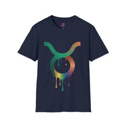 Taurus Drip Graphic Tee — Rainbow Zodiac Bull Shirt