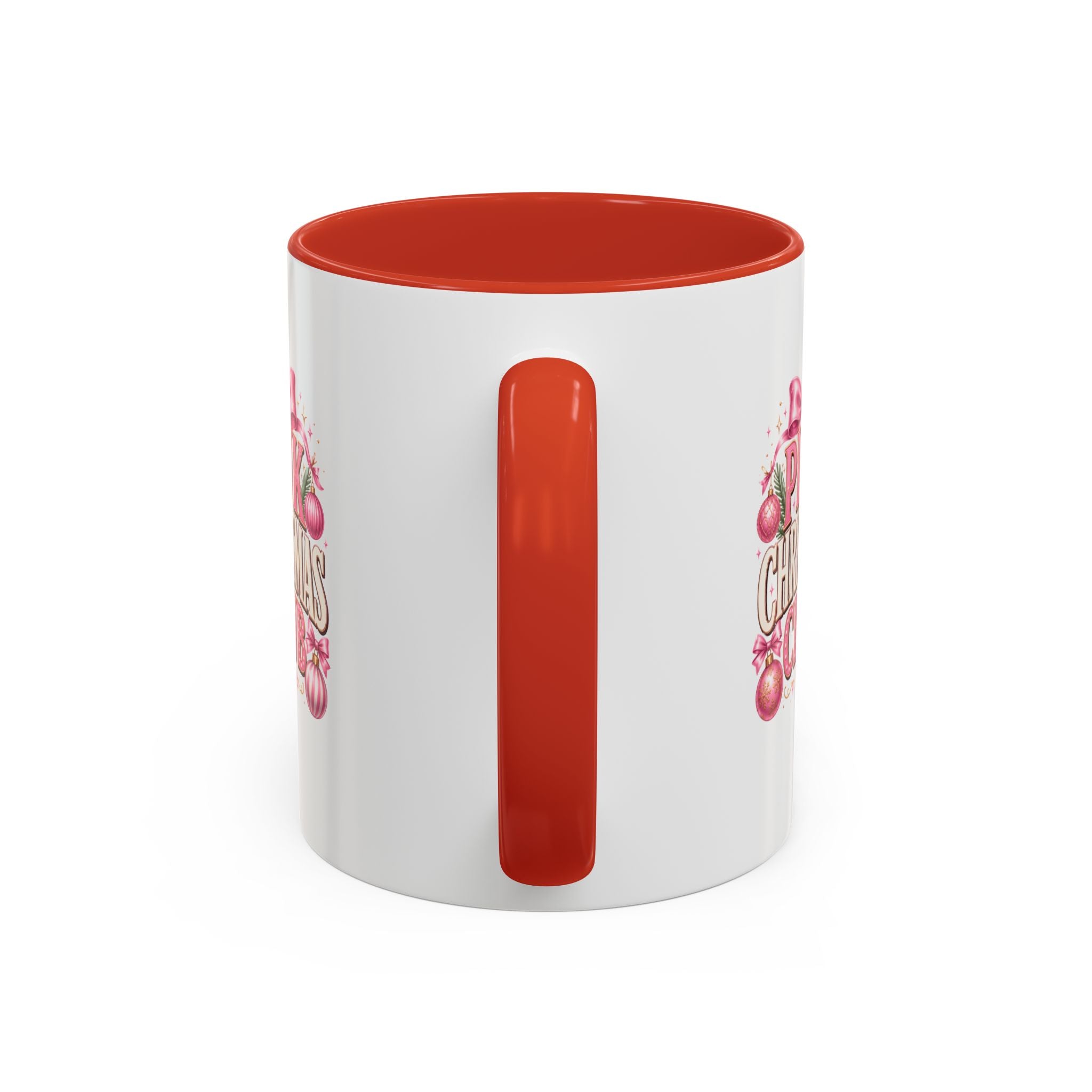 Pink Christmas Club Accent Coffee Mug — Festive Holiday Coffee Cup