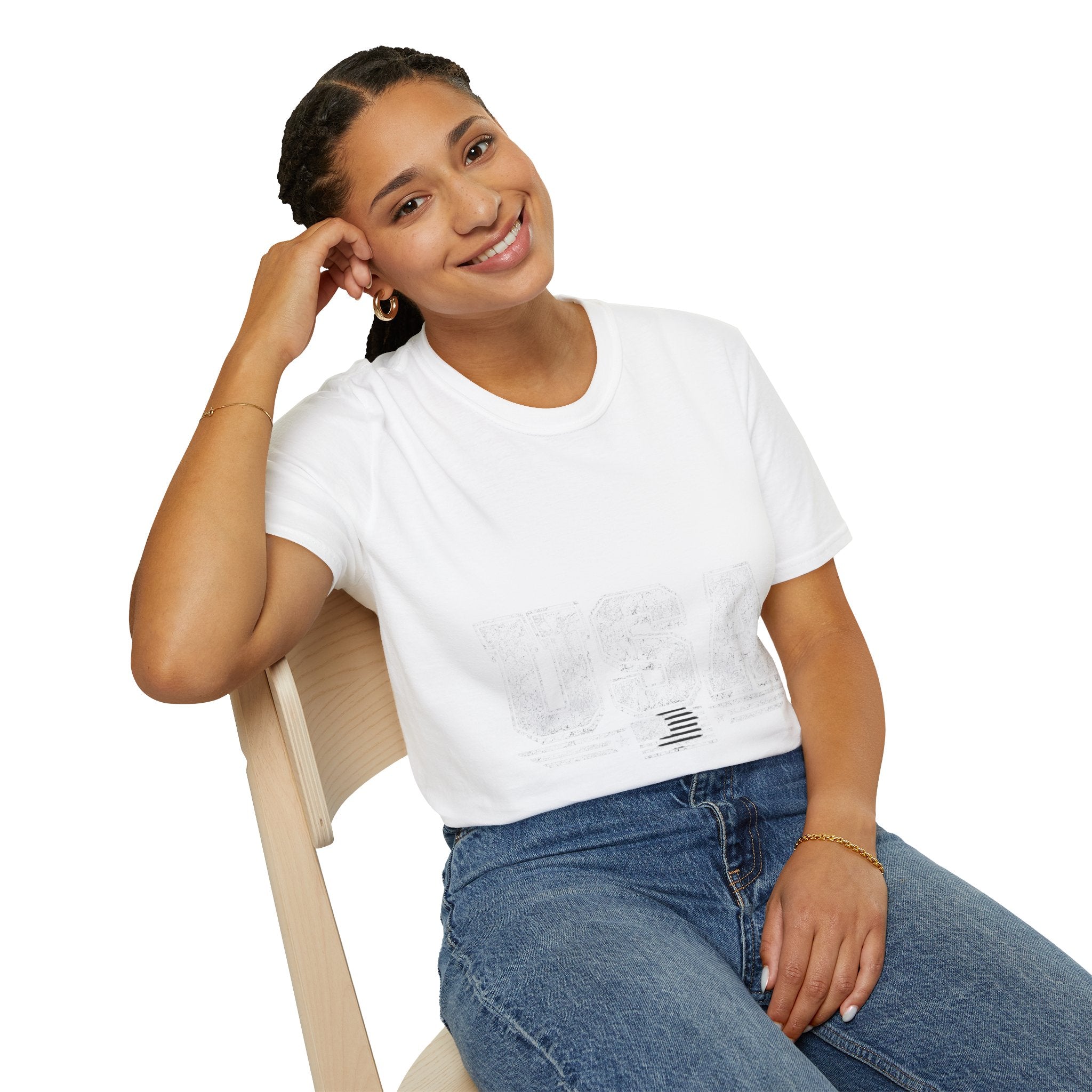USA Vintage Block T-Shirt — Patriotic Americana Graphic Tee