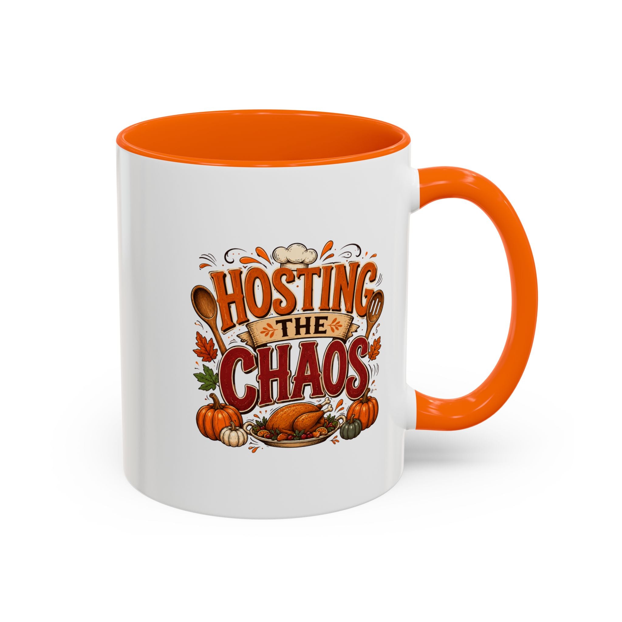 Thanksgiving Mug Hosting the Chaos Accent Coffee Mug — Thanksgiving Pumpkin Fall Kitchen Gift