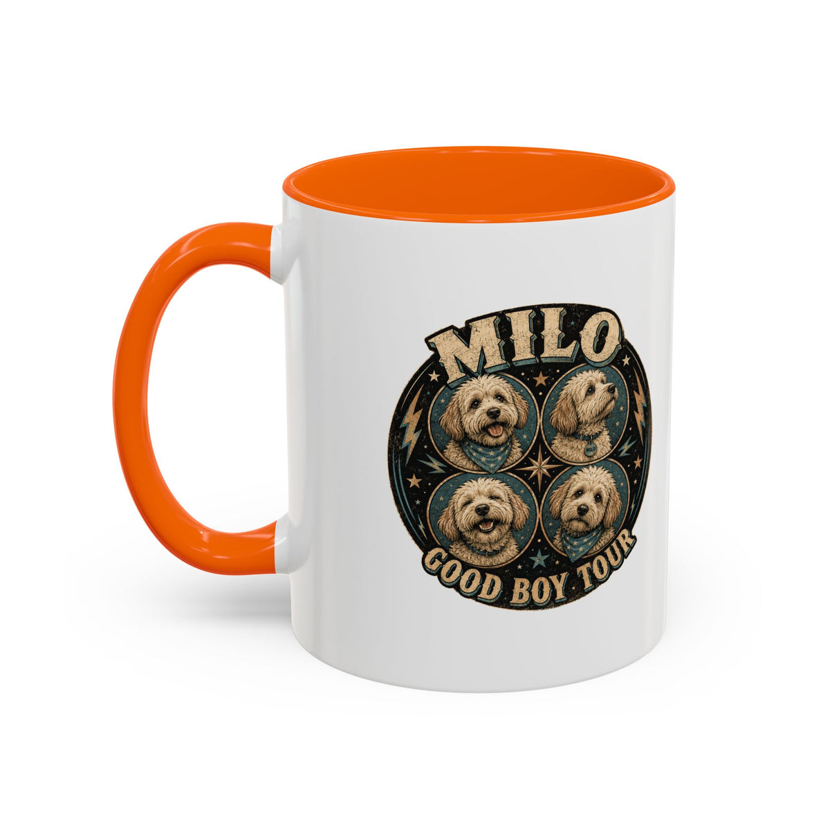 Milo Bailey Dog Dad Mom Milo "Good Boy Tour" Accent Coffee Mug —  Cute Dog Portraits