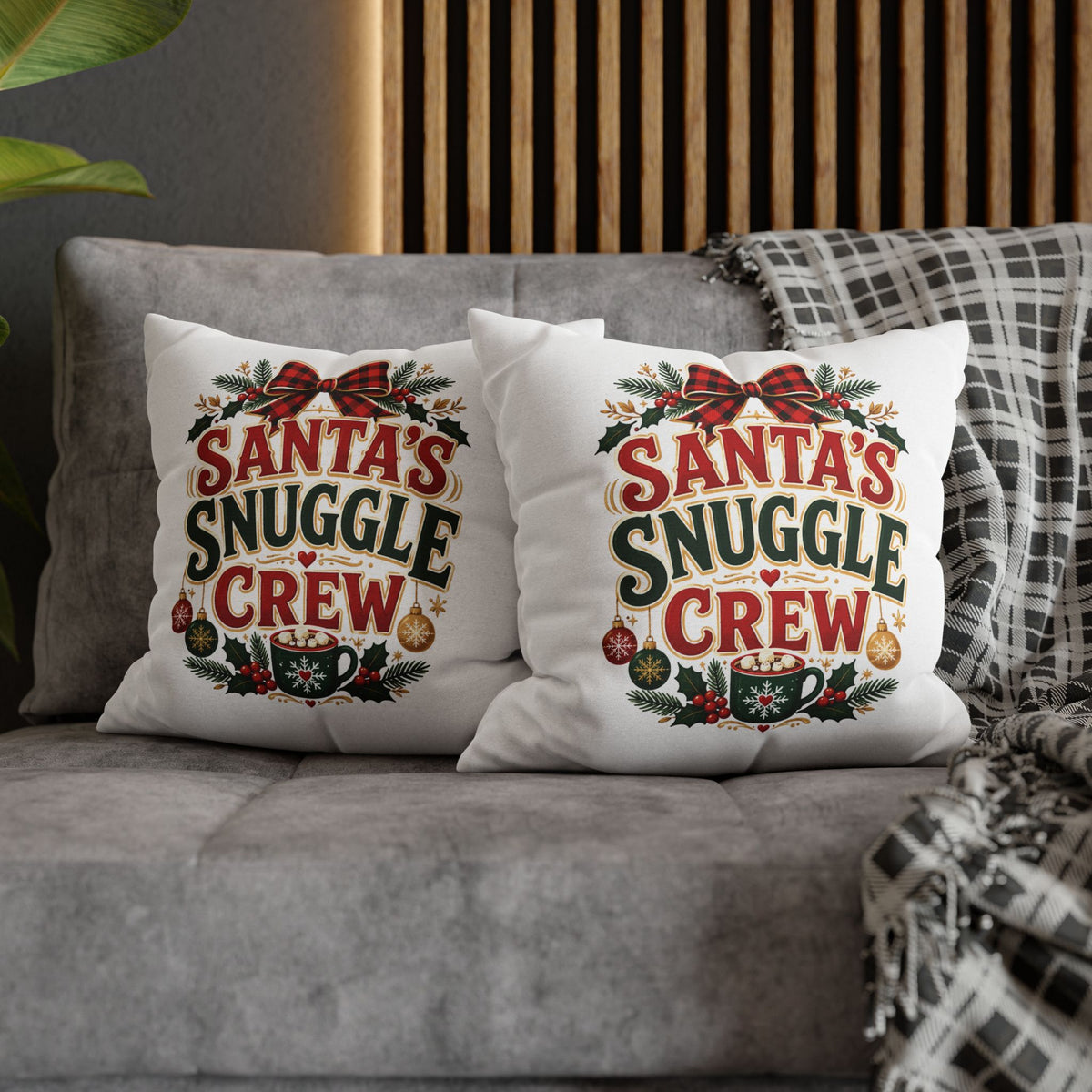 Christmas Santa’s Snuggle Crew Throw Pillow Pillowcase