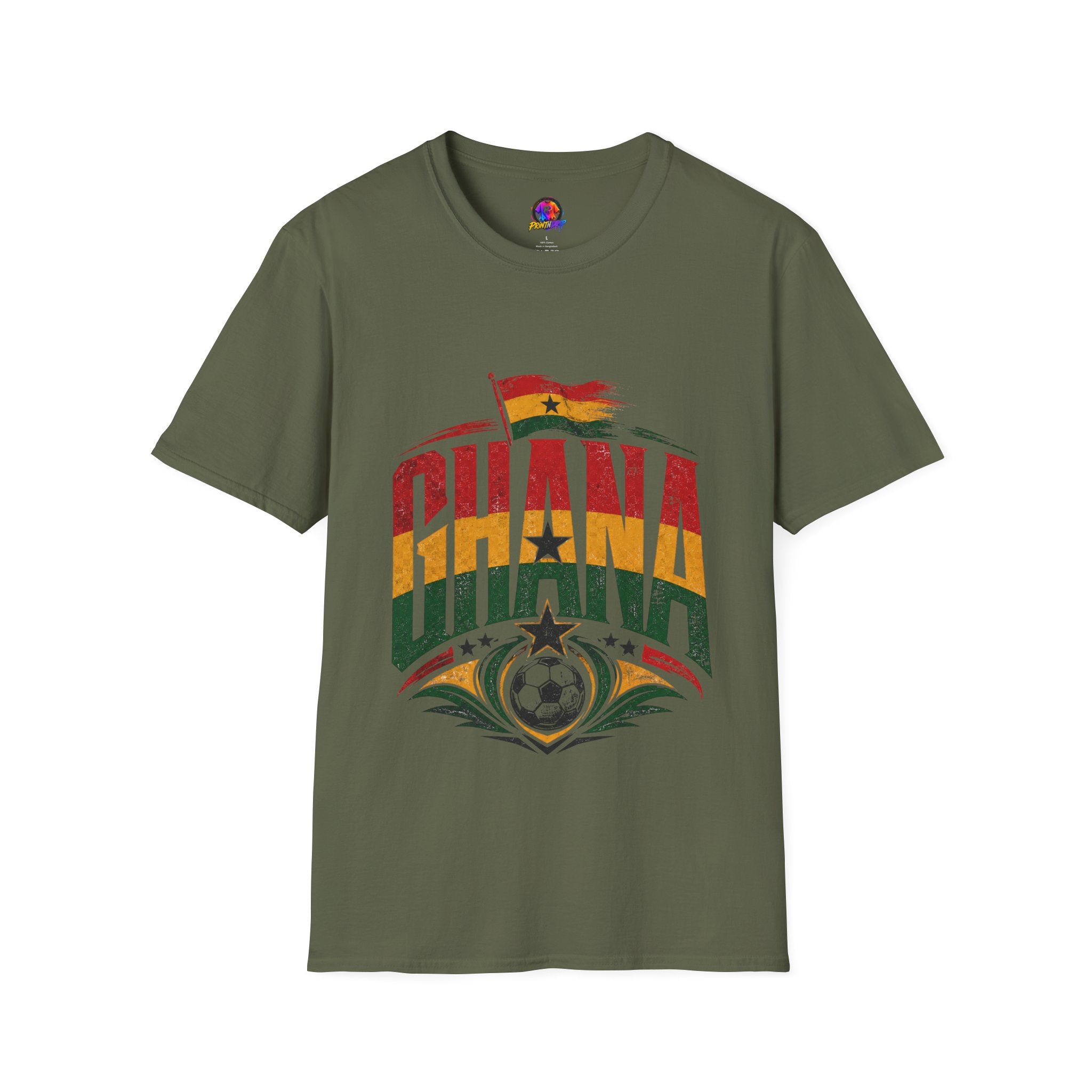 Ghana Flag Soccer T-Shirt — Retro Ghana Pride Football Tee