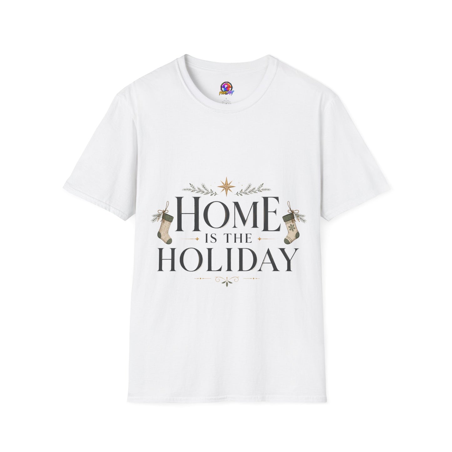 Holiday Home T‑Shirt — “Home Is The Holiday” Cozy Christmas Tee