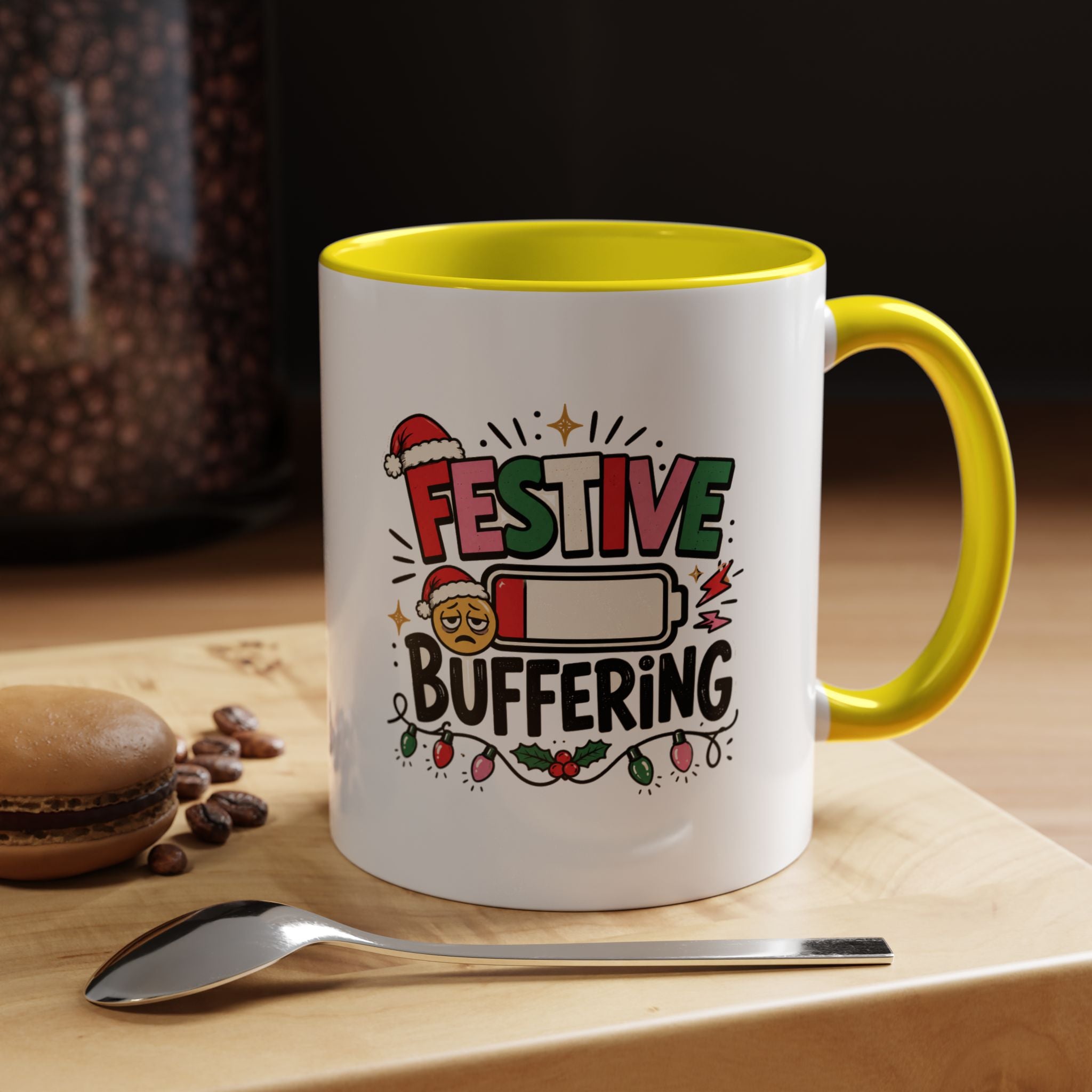 Modern Day Christmas Festive Buffering Mug — Funny Christmas Holiday Coffee Cup (11/15oz)
