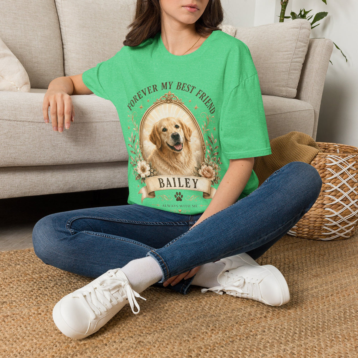 Dog Memorial T-Shirt — "Forever My Best Friend" Personalized Pet Tribute