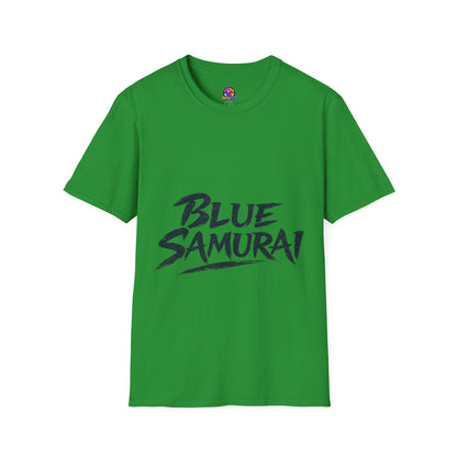 Japan Blue Samurai T-Shirt — Bold Brushstroke Graphic Tee