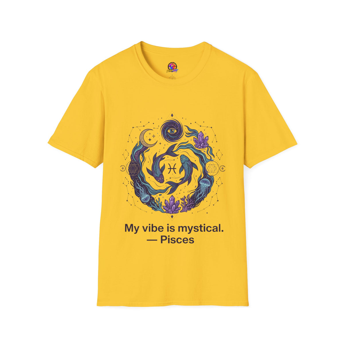 Pisces Mystic Vibes T-Shirt — Astrology Zodiac Tee with 'My vibe is mystical'