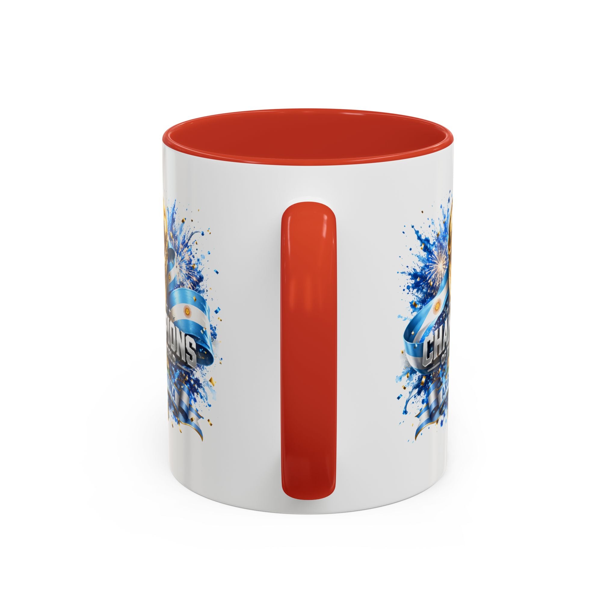 Argentina World Champions Coffee Mug — 'Champions of the World' Soccer Trophy Design