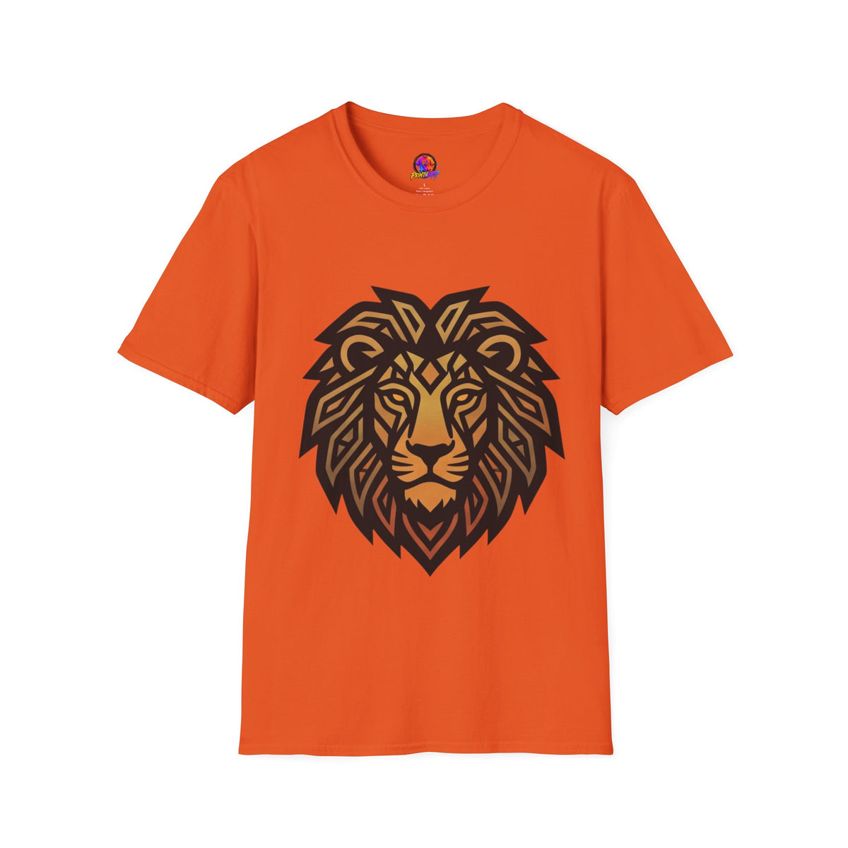 Leo Zodiac Lion Head T-Shirt — Geometric Tribal Lion Graphic Tee