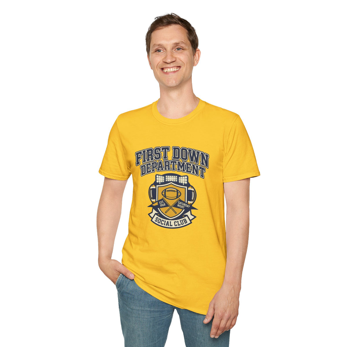 First Down Department Football Crewneck T-Shirt - Trending Now - August 2026