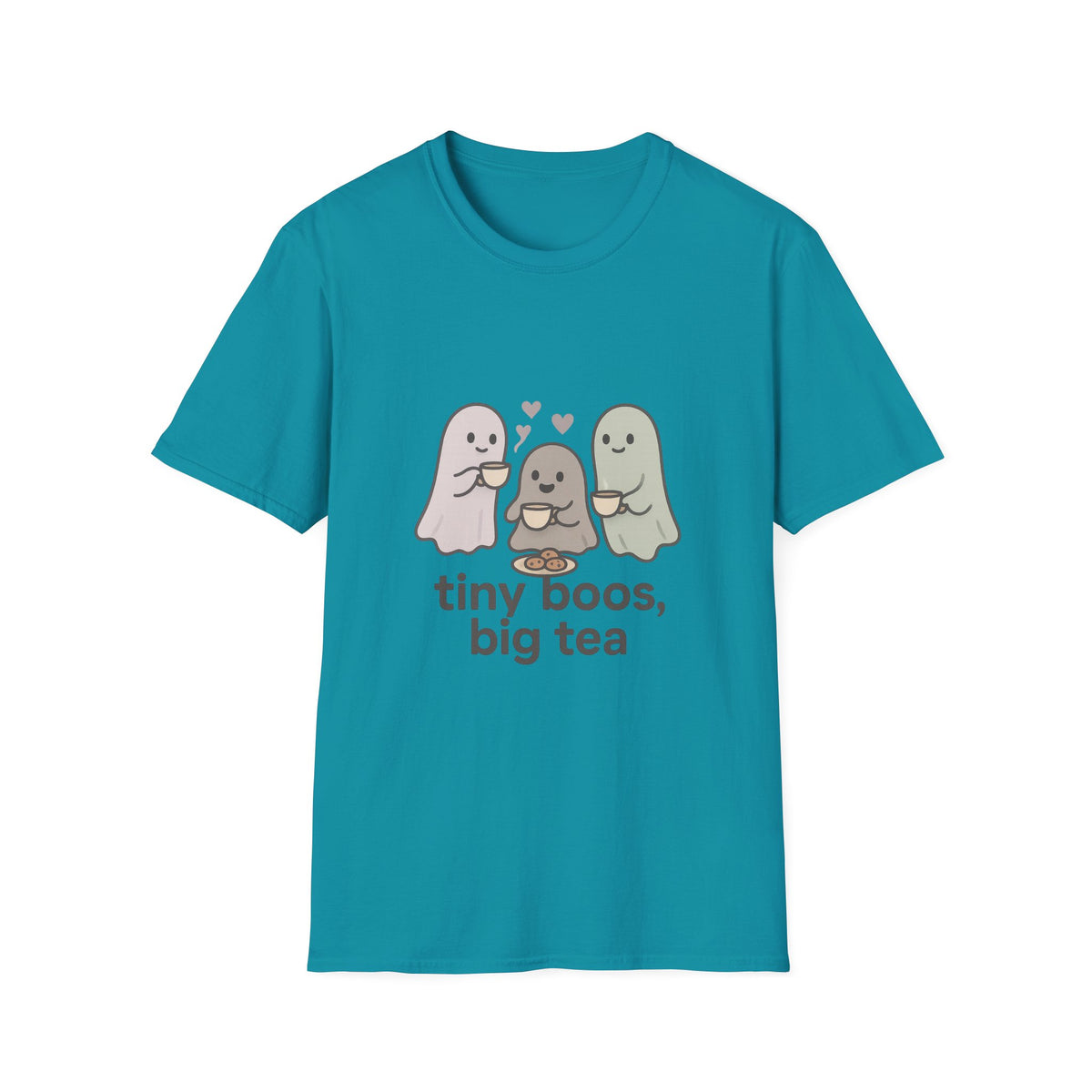 Cute Ghosts T-Shirt — “tiny boos, big tea” Cute Halloween Tee - Trending Now - August 2026