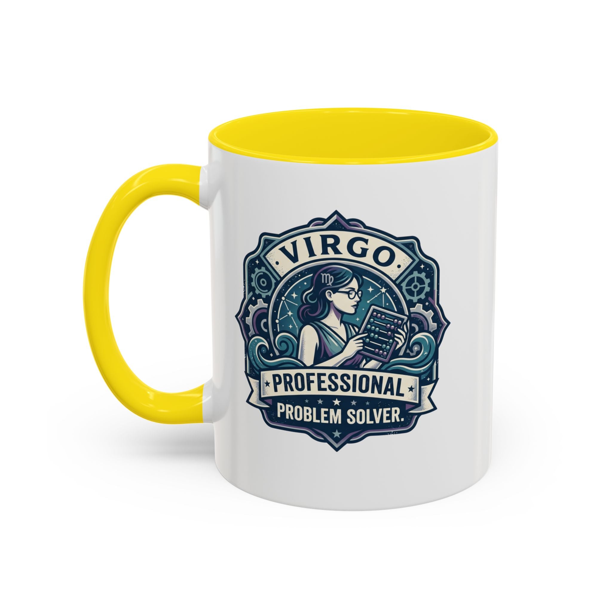 Virgo 'Professional Problem Solver' Accent Coffee Mug — Zodiac Astrology Gift