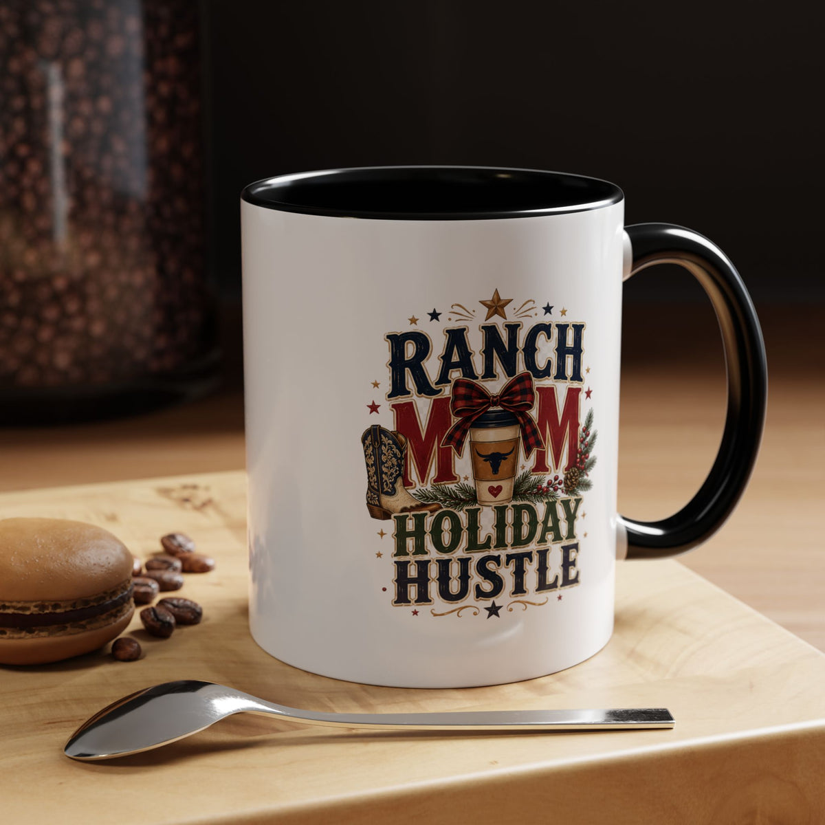 Modern Day Christmas Ranch Mom Holiday Hustle Accent Coffee Mug