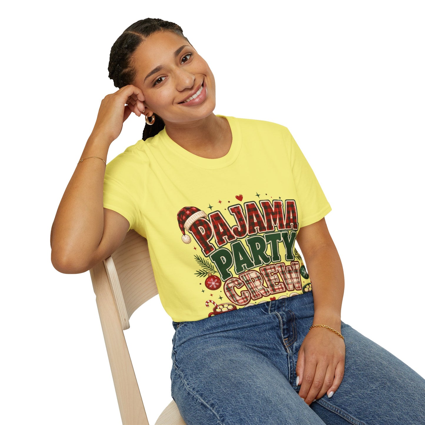 Pajama Party Crew T‑Shirt — Festive Christmas Lounge Tee