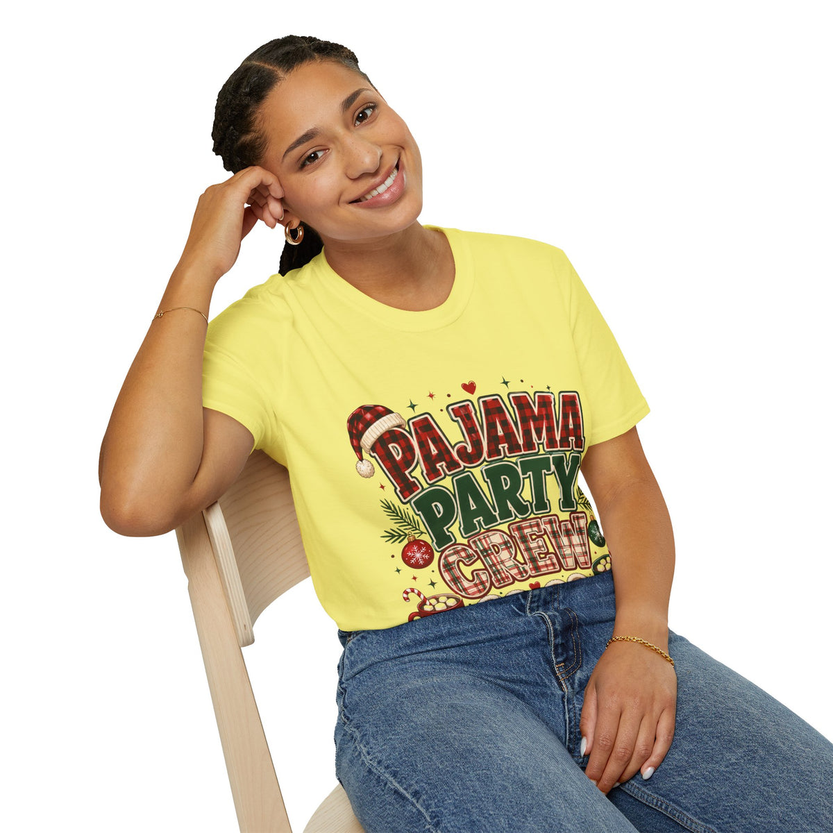 Pajama Party Crew T‑Shirt — Festive Christmas Lounge Tee