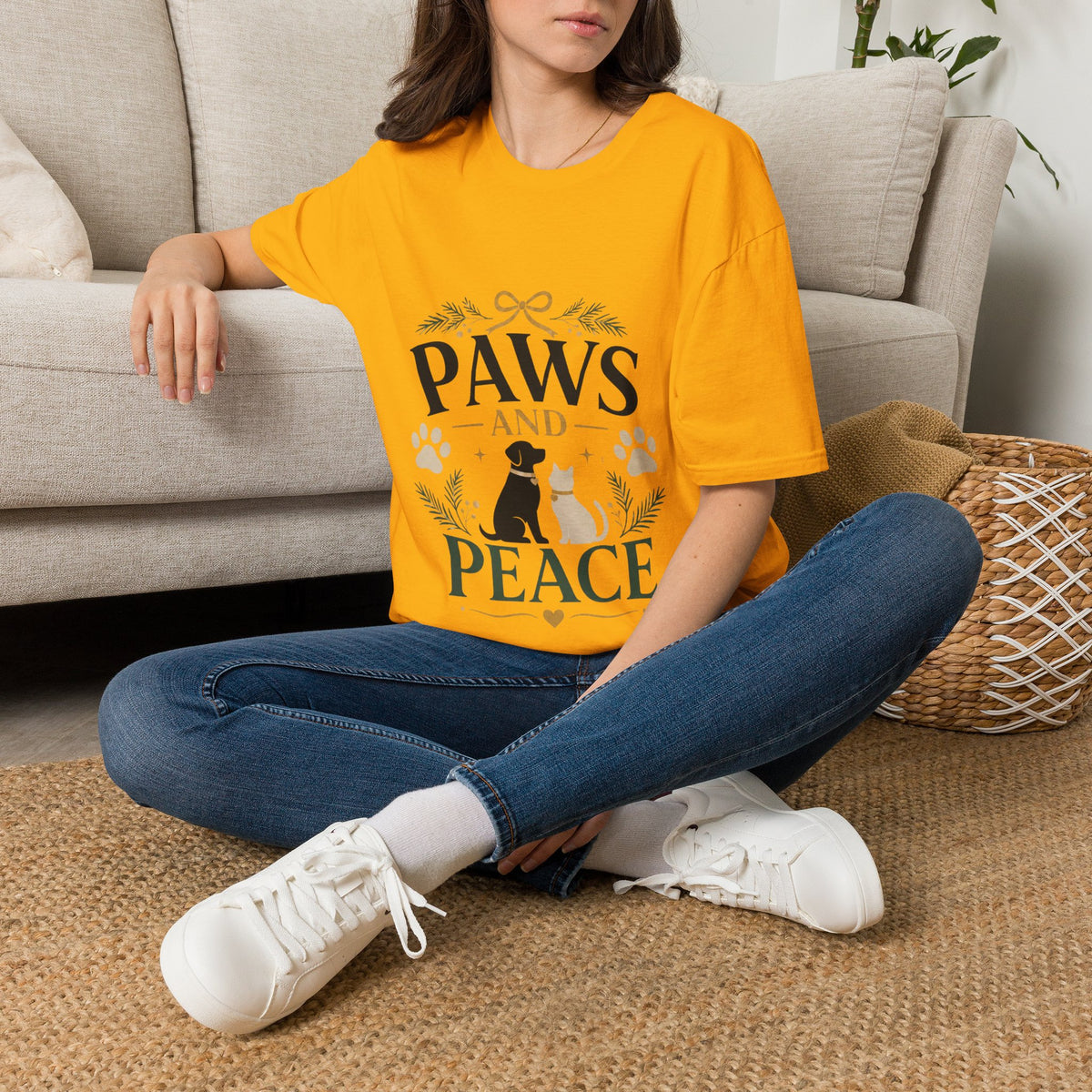 Paws and Peace T-Shirt — Cozy Pet Lover Tee
