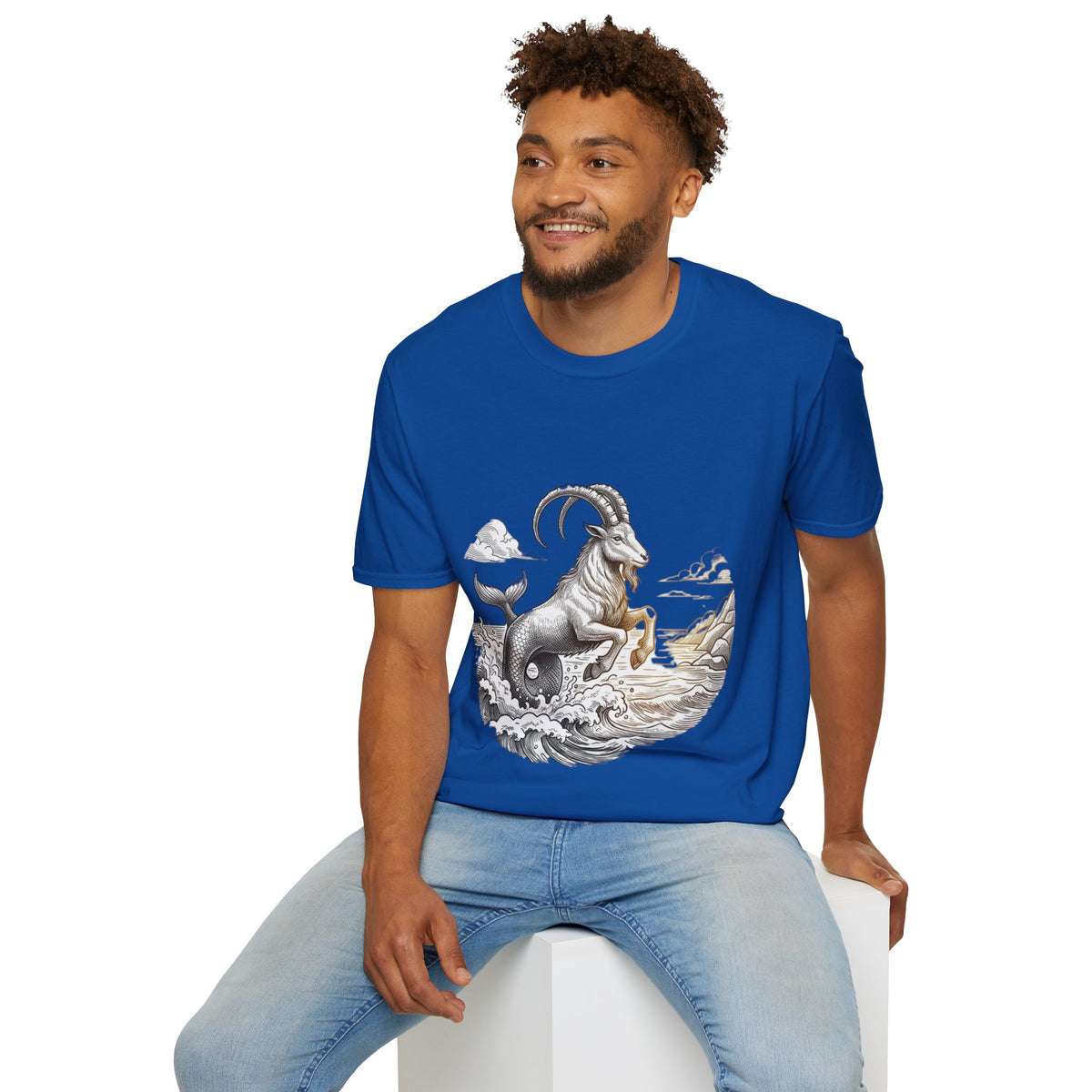 Capricorn Goat-Mermaid T-Shirt — Mythical Sea Goat Zodiac Tee