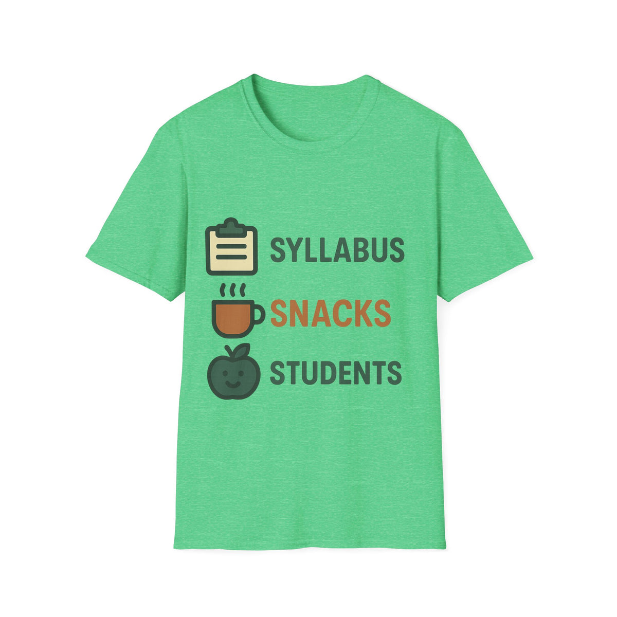 Syllabus Snacks Students Graphic Tee — Funny Teacher & Student Back-to-School T-Shirt - Trending Now - August 2026