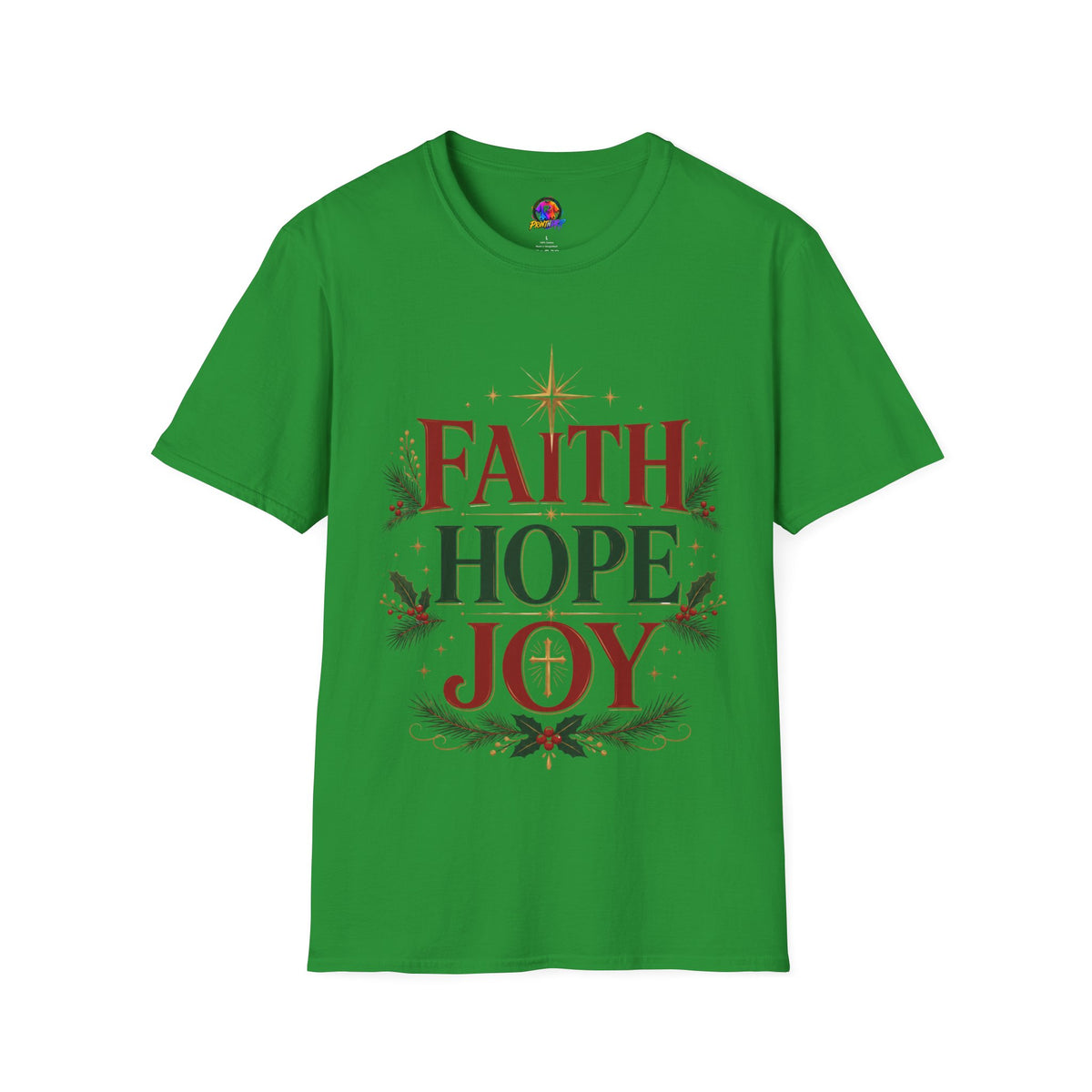 Faith Hope Joy Christmas T-Shirt — Holiday Nativity Inspirational Tee