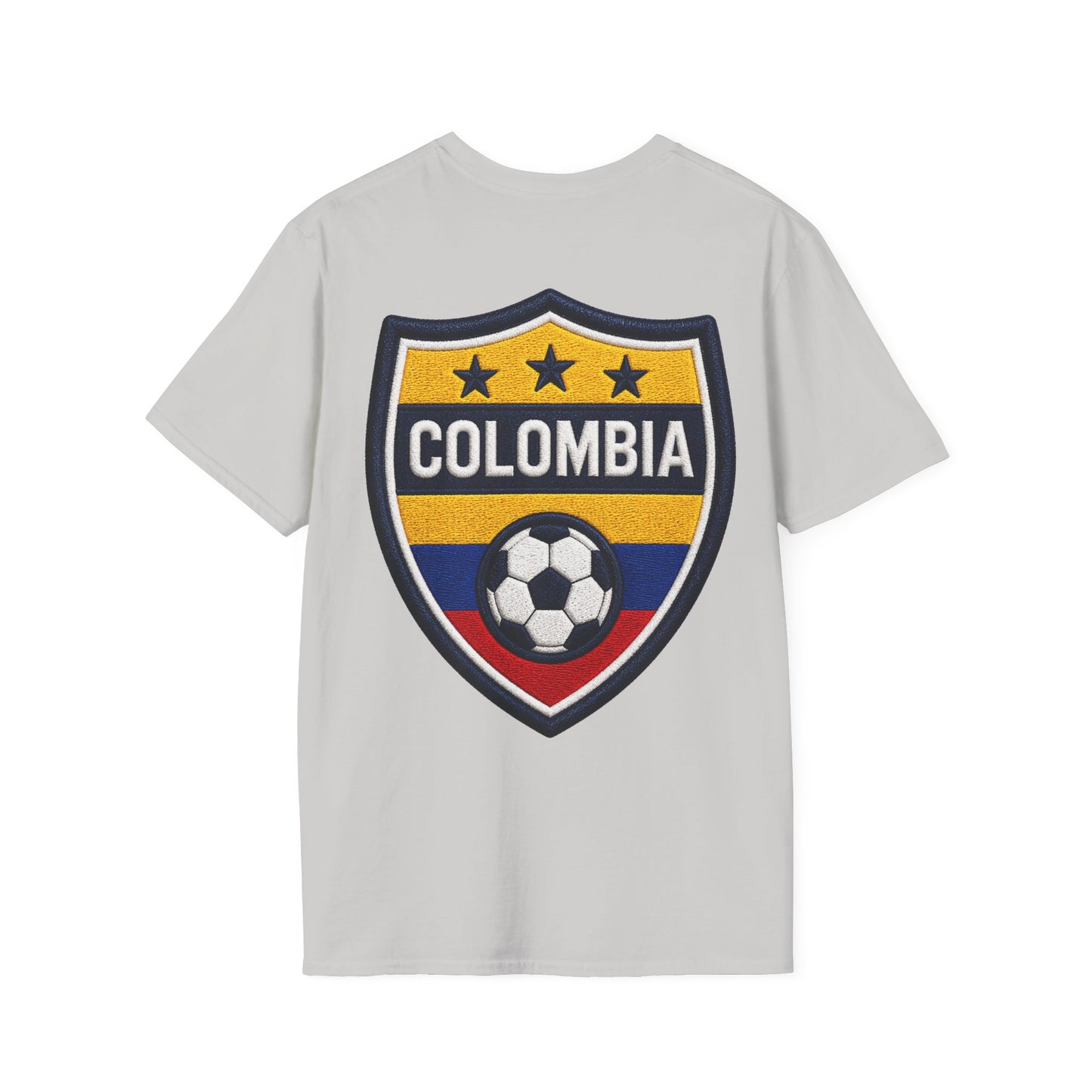 Columbia Soccer Player Graphic T-Shirt — "Golden Rhythm" Vibrant Beach Soccer Tee
