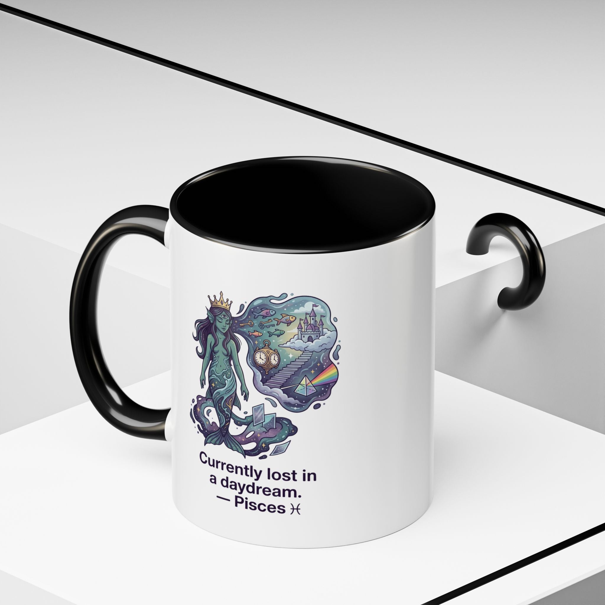Pisces Daydream Accent Coffee Mug — "Currently lost in a daydream" Astrological Zodiac Gift