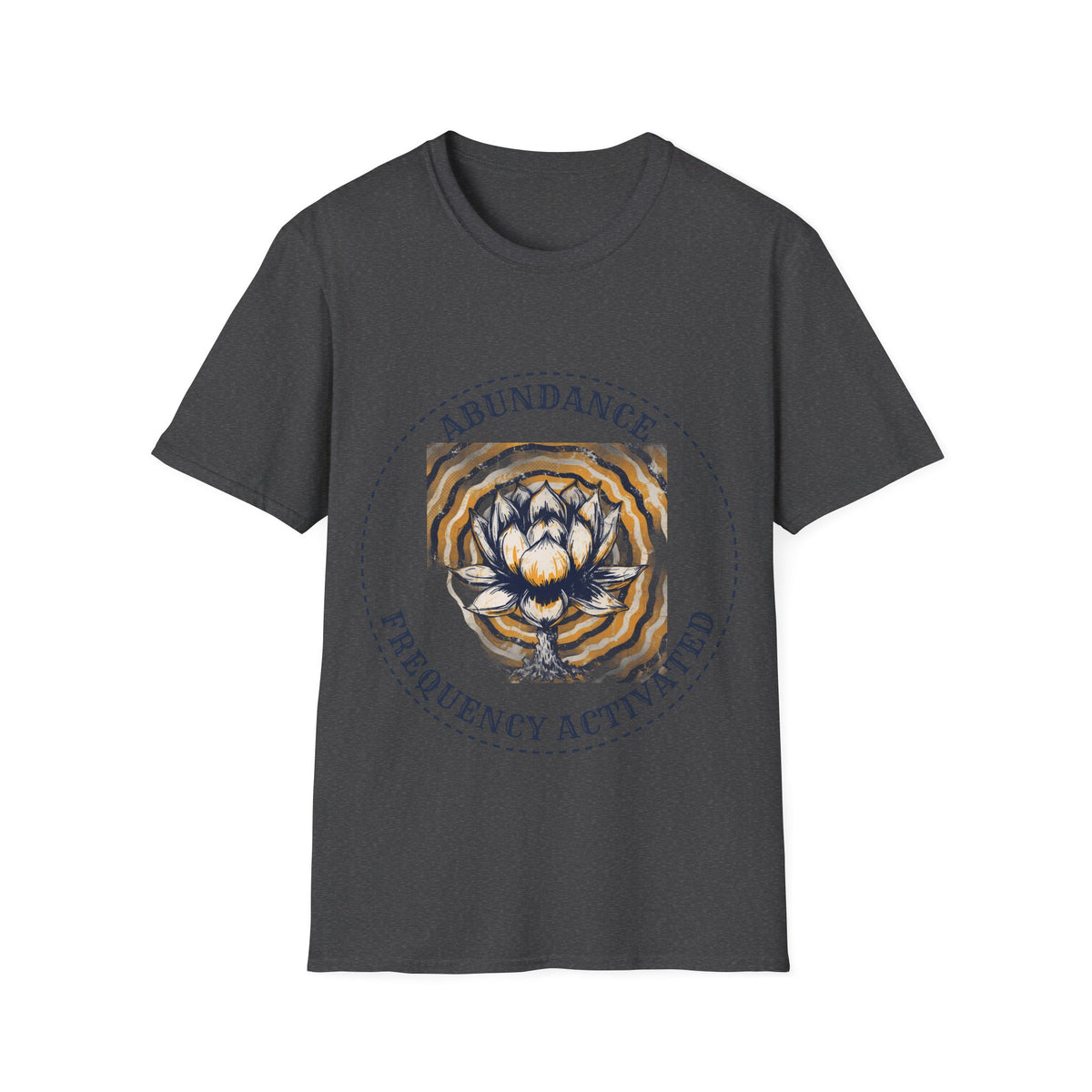 Abundance Frequency Activated Lotus Badge Tee - Spiritual Manifestation Graphic T-Shirt - Trending Now - September 2026