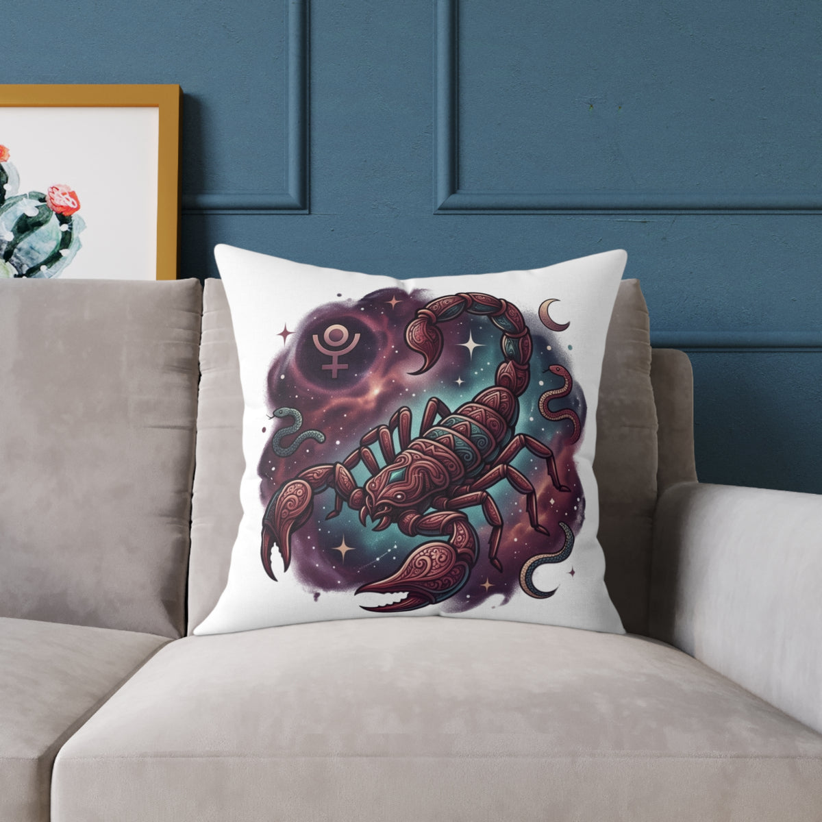 Scorpio Zodiac Astrological Square Poly Canvas Pillow