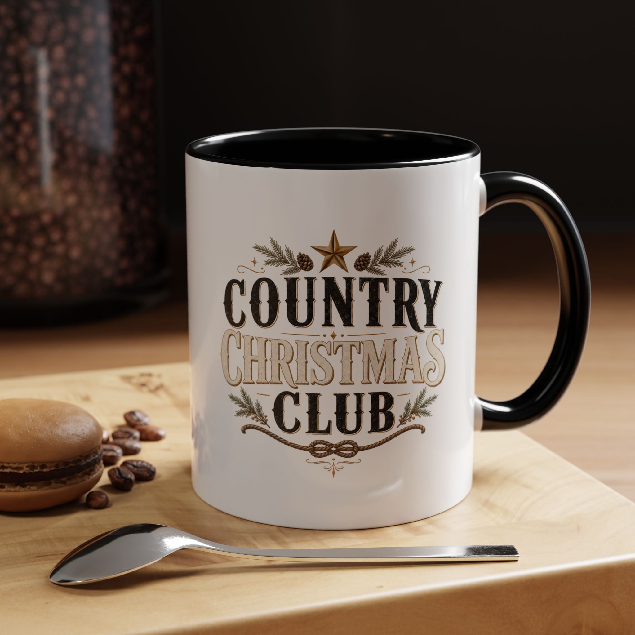 Christmas Country Christmas Club Accent Coffee Mug — Festive Rustic Holiday Coffee Cup