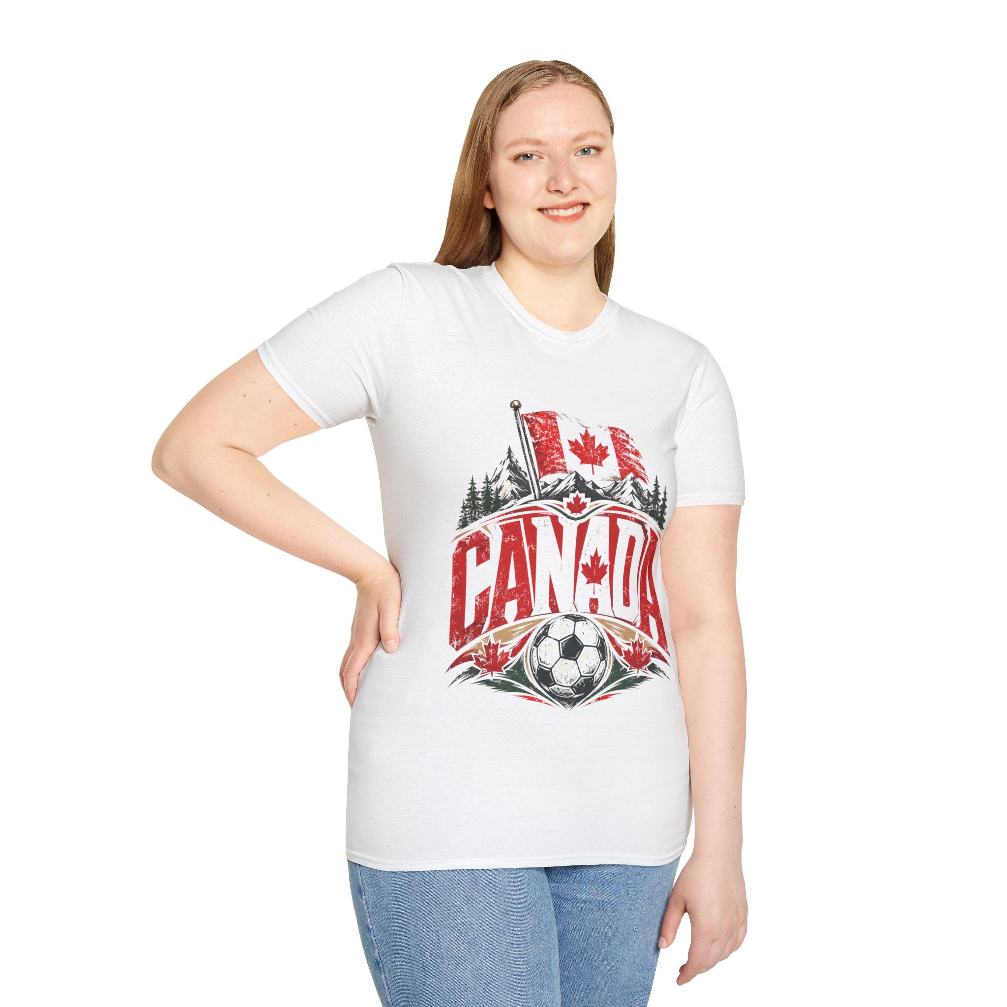 Canada Soccer T‑Shirt — Canadian Flag & Maple Leaf Crest