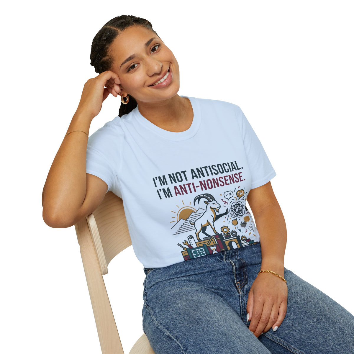 Capricorn T-Shirt — "I'm Not Antisocial, I'm Anti-Nonsense" Zodiac Tee