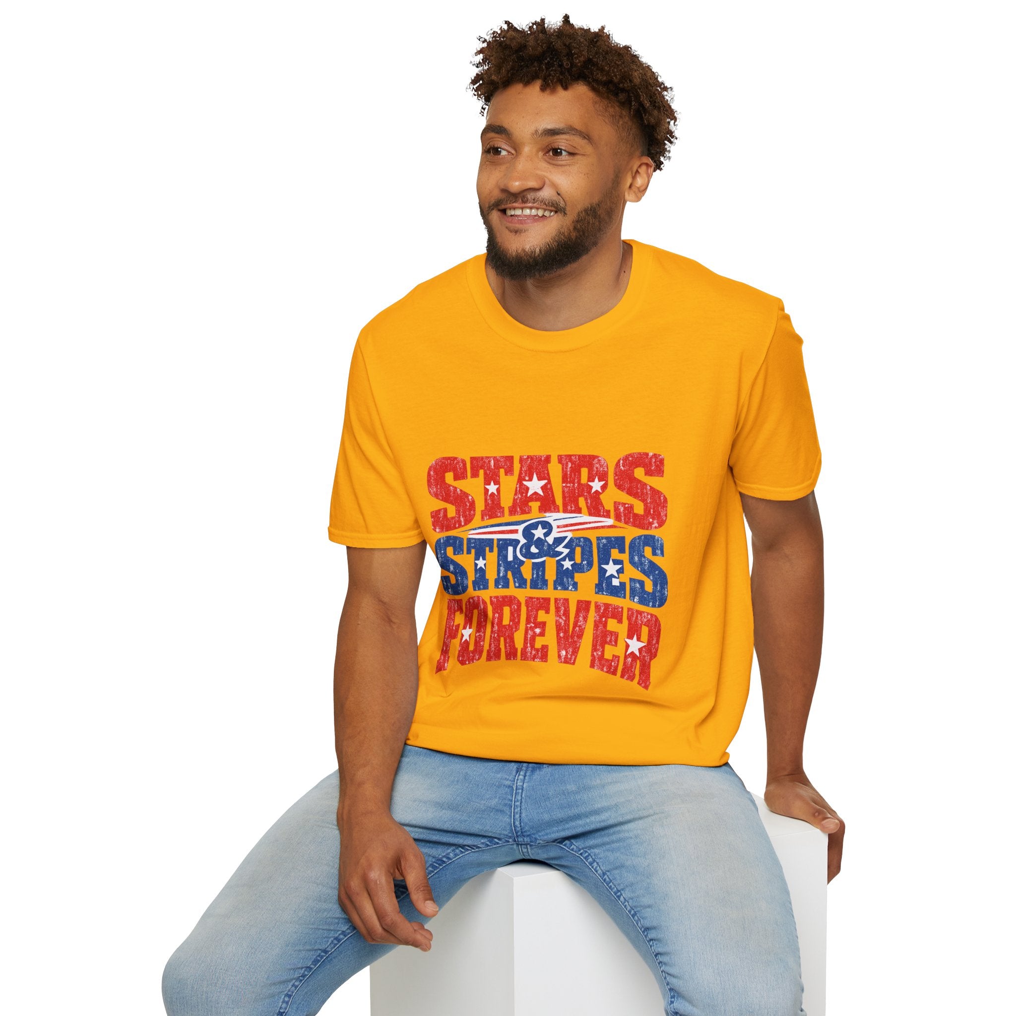 USA Stars & Stripes Forever T-Shirt — Patriotic Red White Blue Graphic Tee